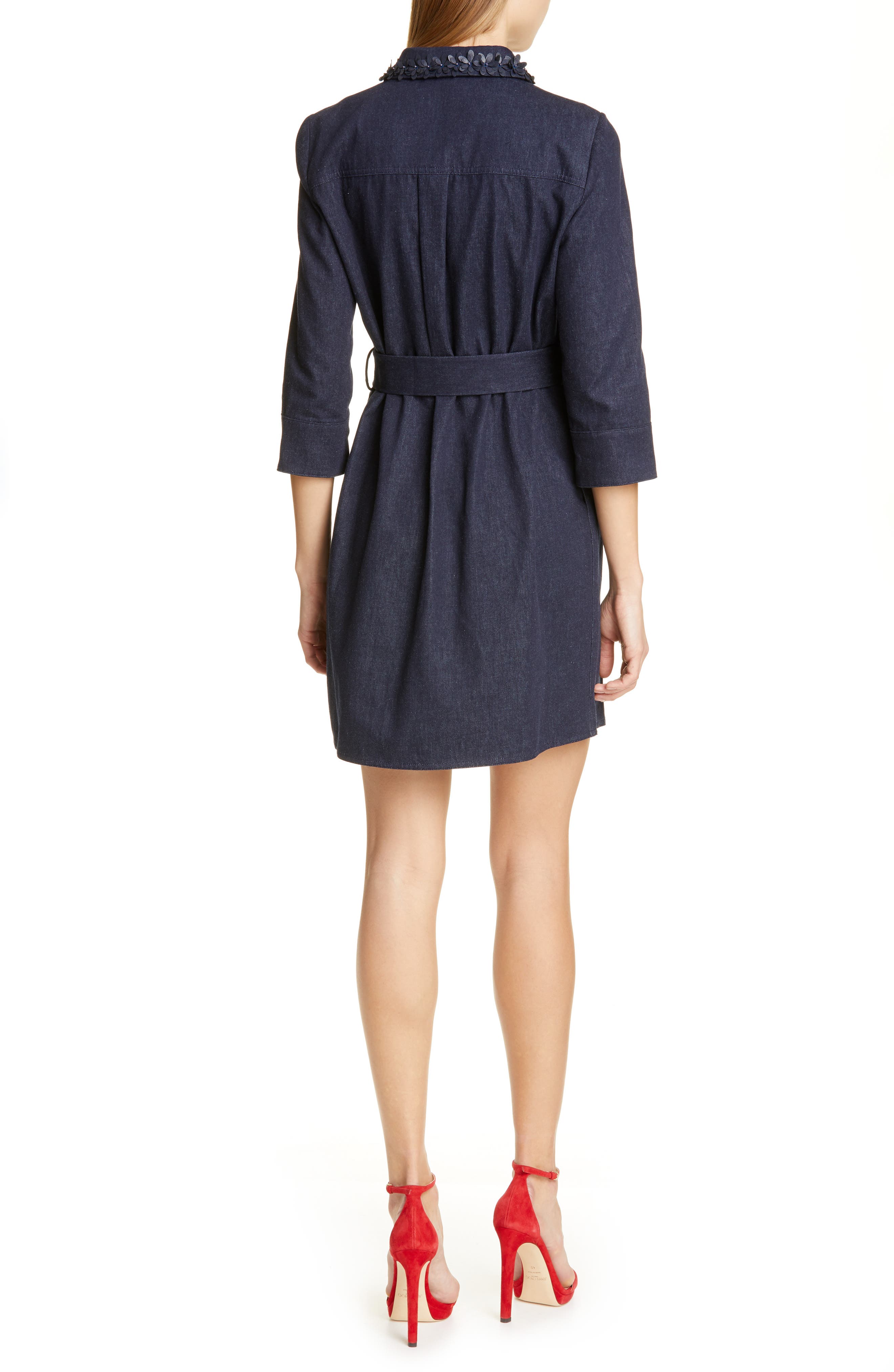 Ted Baker Salat Collar Detail Denim Shirt Dress In Navy ModeSens
