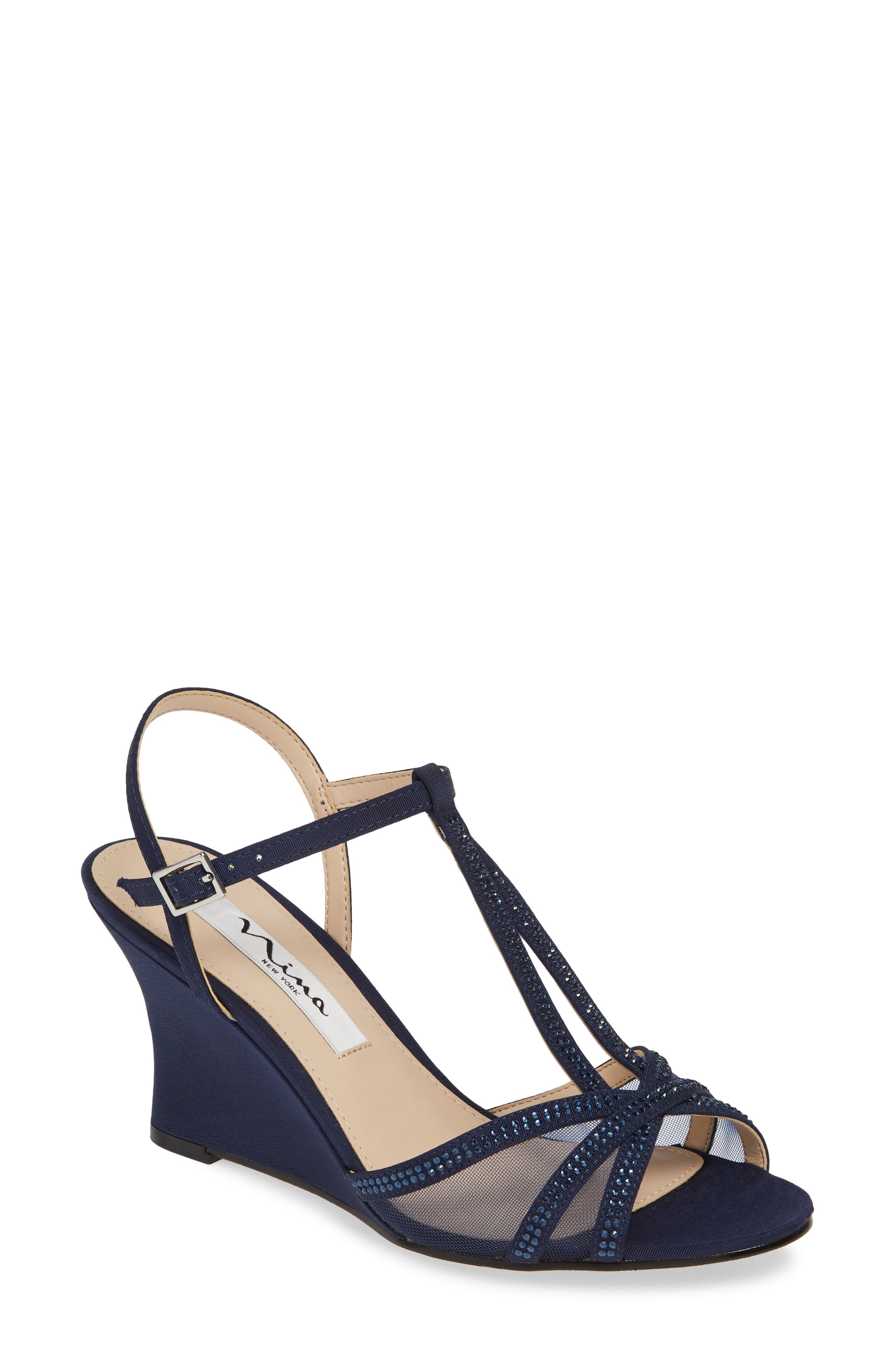 Nina Viveca Wedge Sandal- Blue