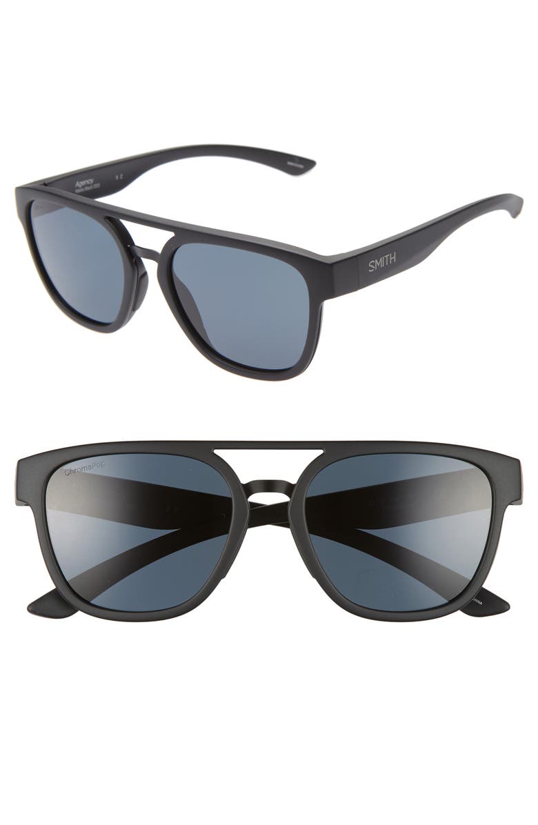 SMITH AGENCY 54MM CHROMAPOP(TM) POLARIZED FLAT TOP SUNGLASSES,201910003536N