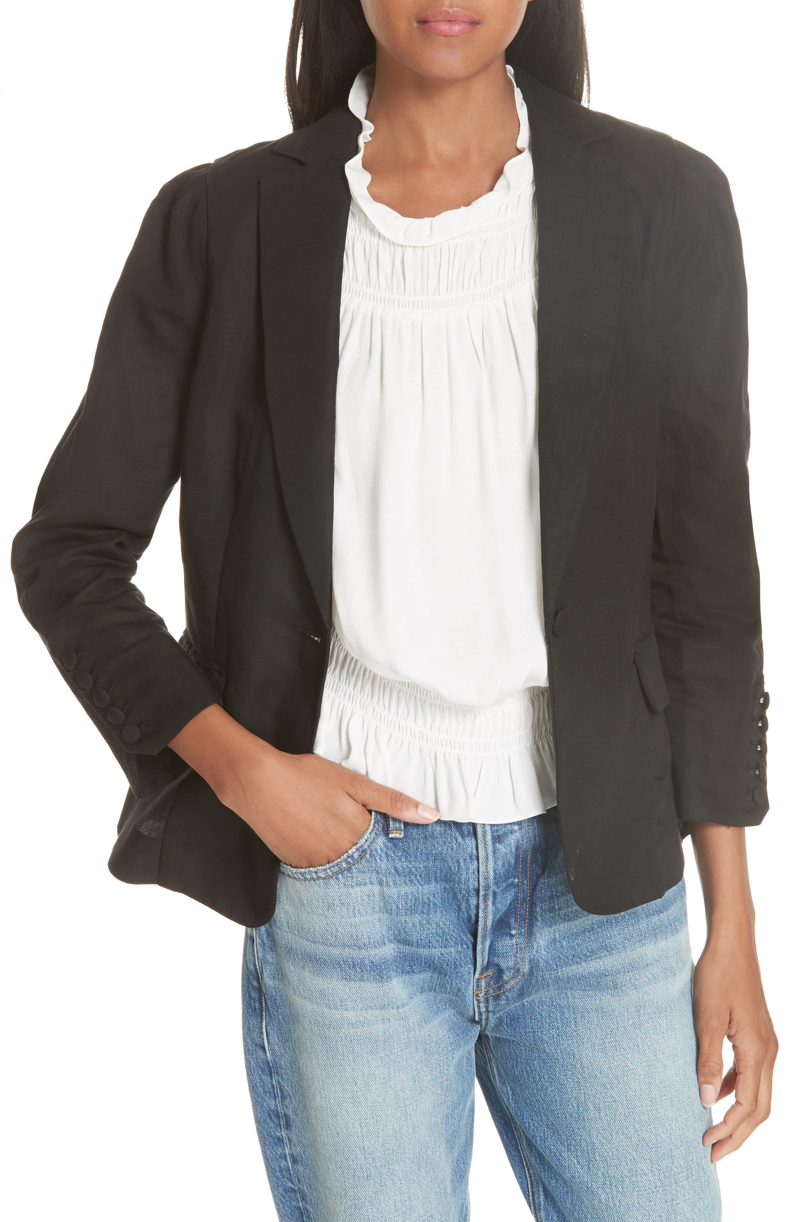FRAME Pleated Blazer Nordstrom