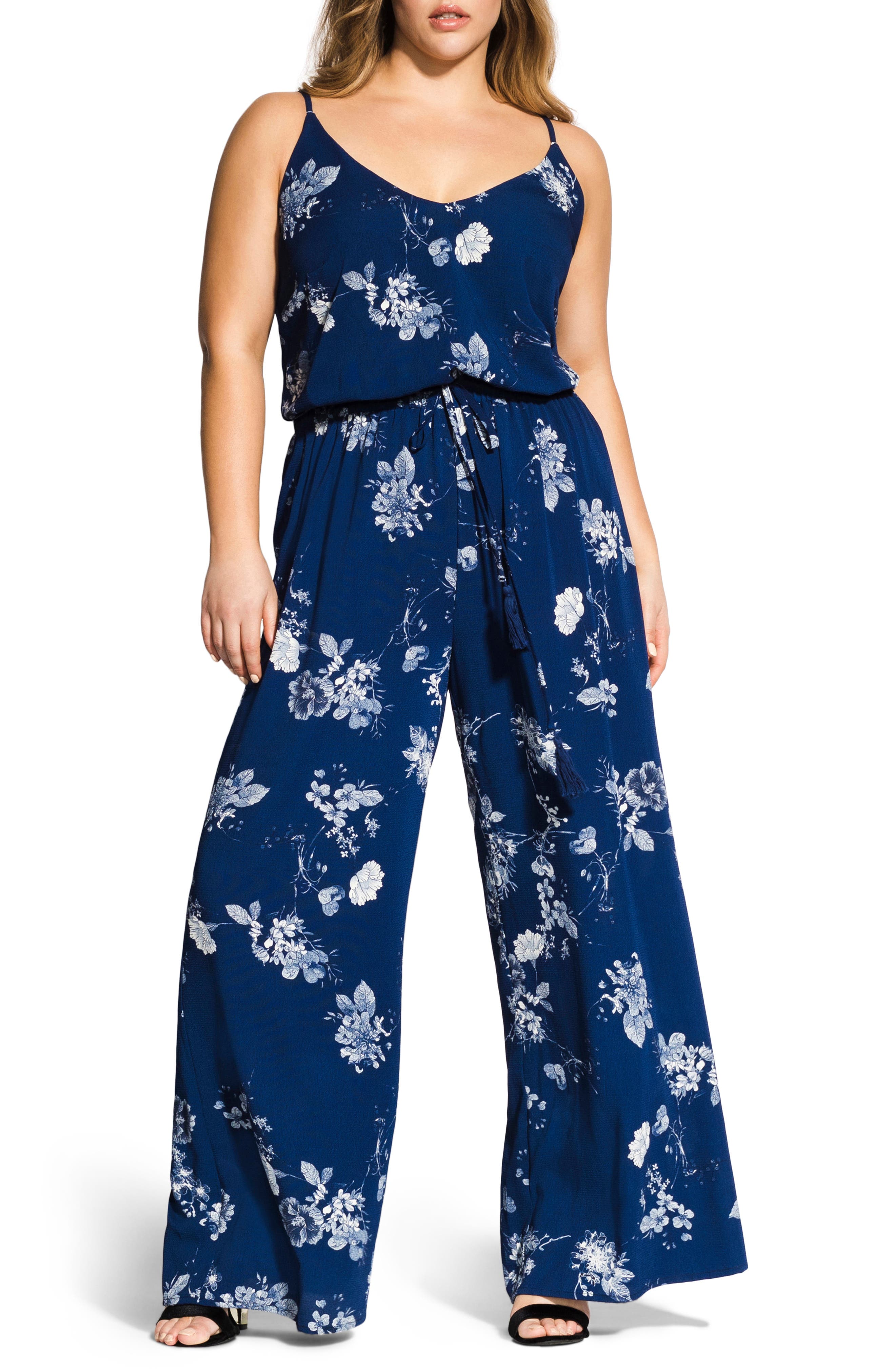 City Chic Sapphire Jumpsuit (Plus Size) Nordstrom