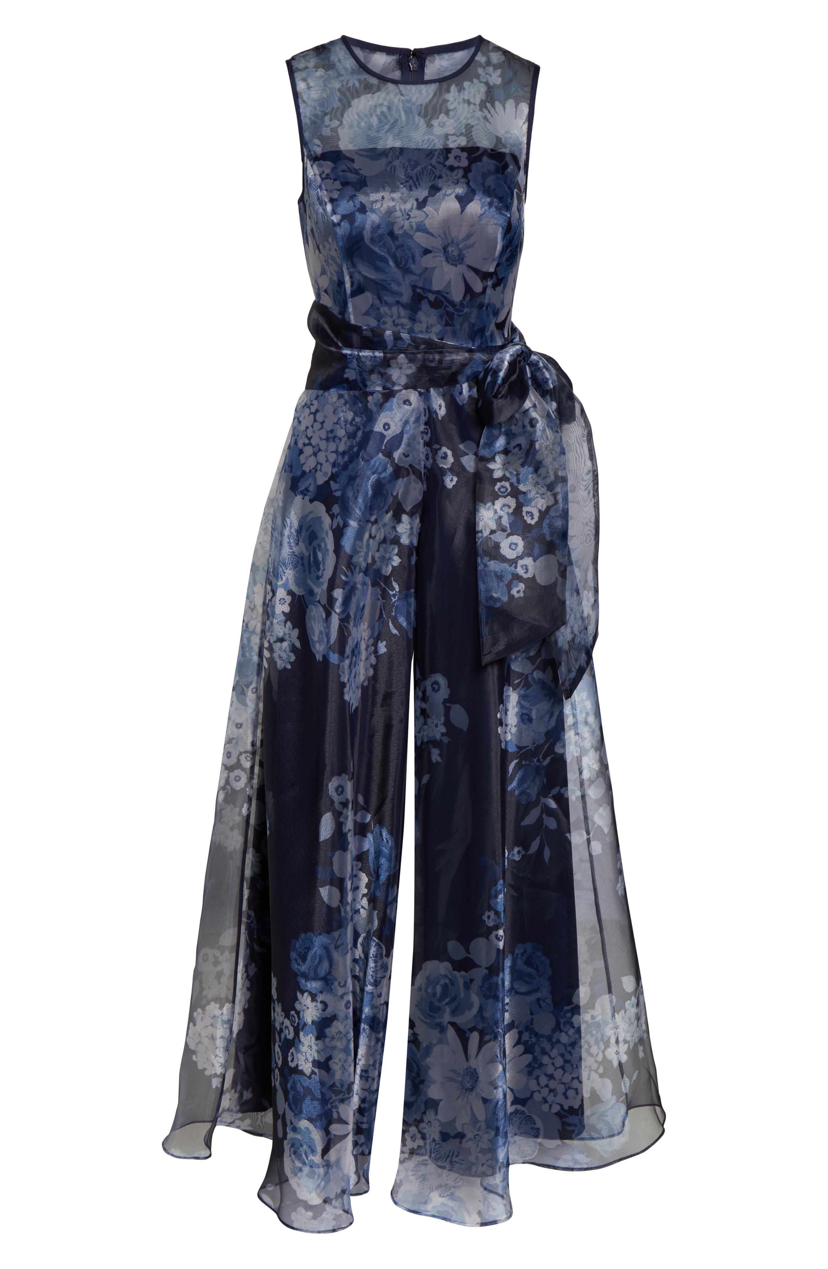 eliza j floral organza jumpsuit