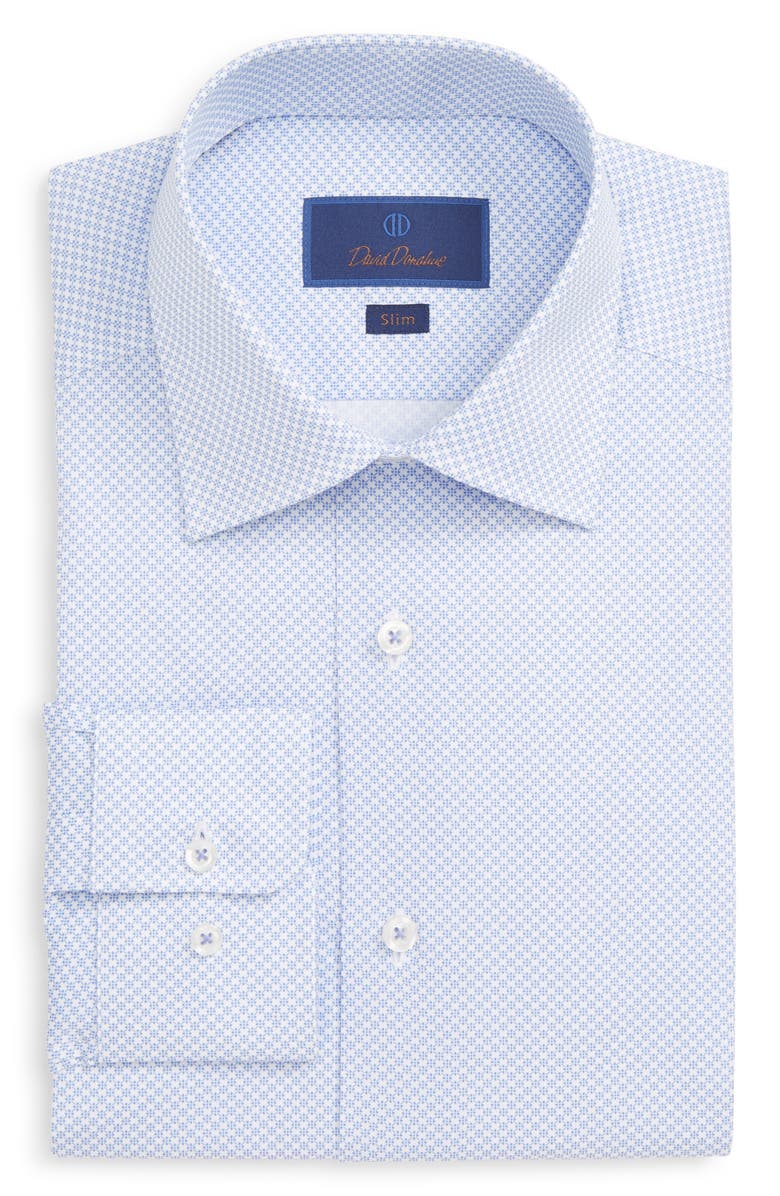 David Donahue SLIM FIT GEO PRINT DRESS SHIRT