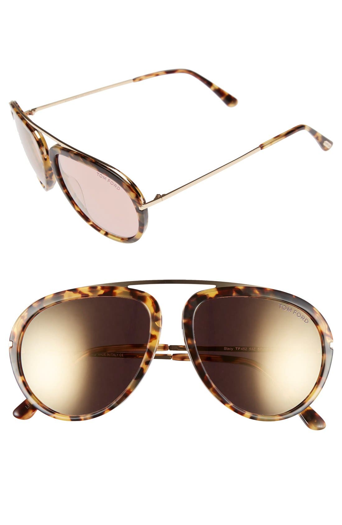 Tom Ford 'Stacy' 57mm Aviator Sunglasses Nordstrom