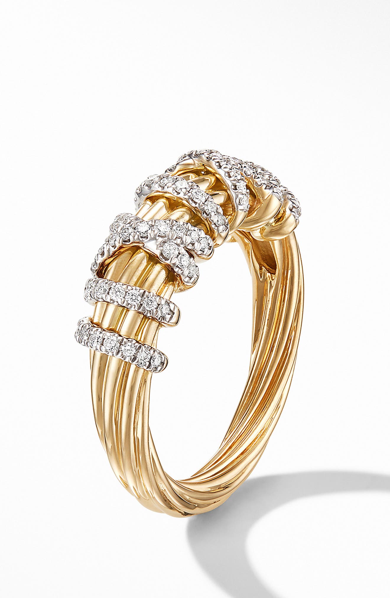 David Yurman Helena Small 18K Yellow Gold Ring with Diamonds