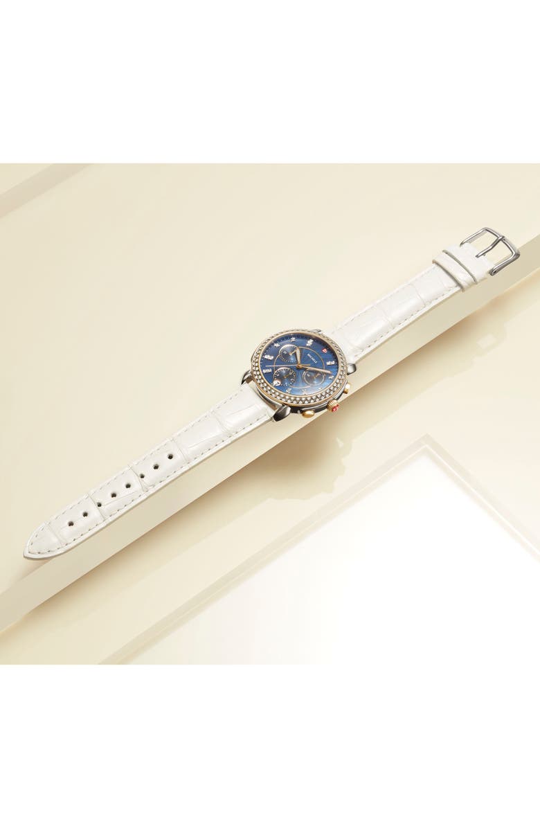 MICHELE 18MM ALLIGATOR WATCH STRAP,MS18AA010112