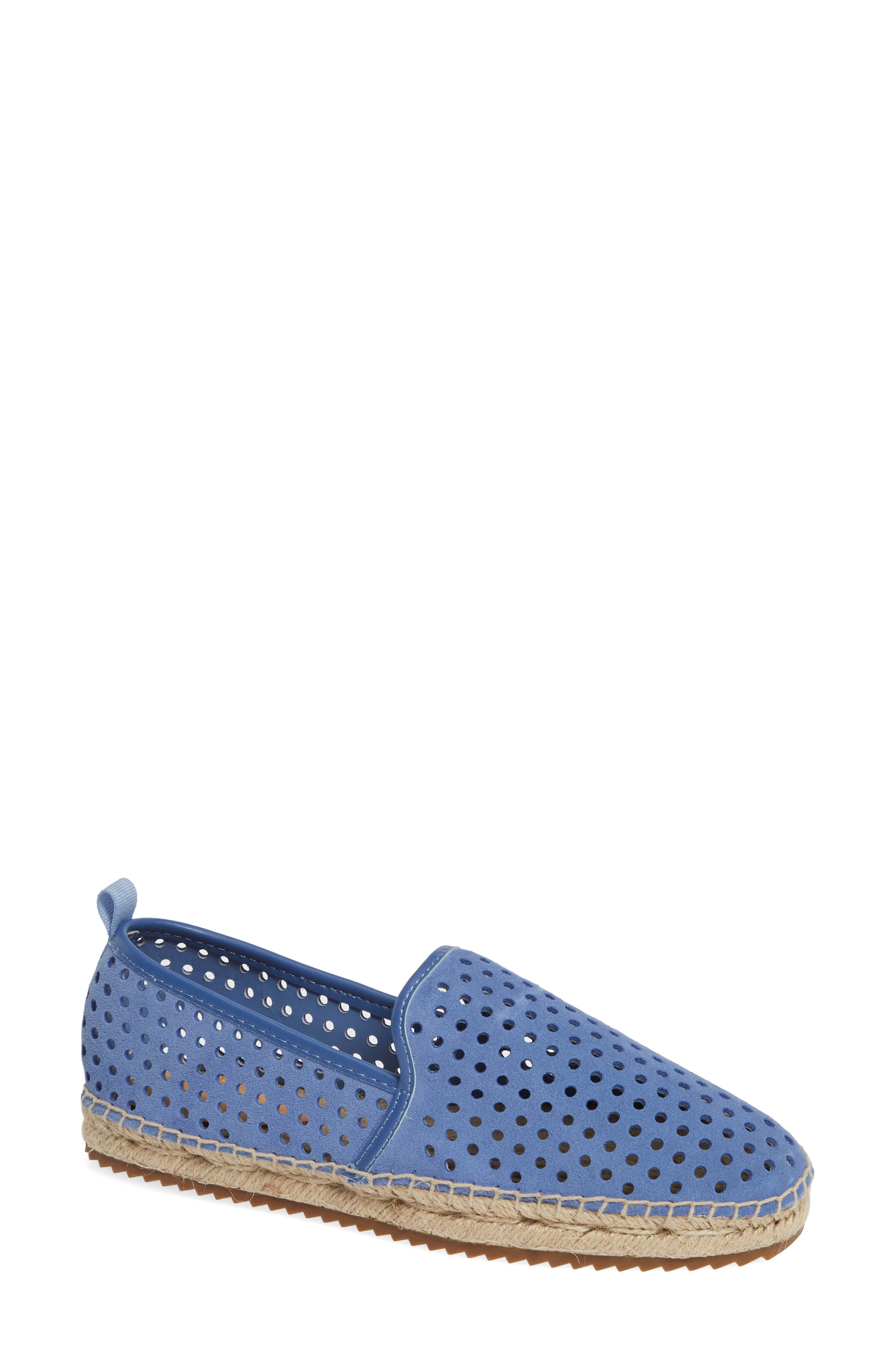 Bill Blass Sutton Perforated Espadrille Flat- Blue