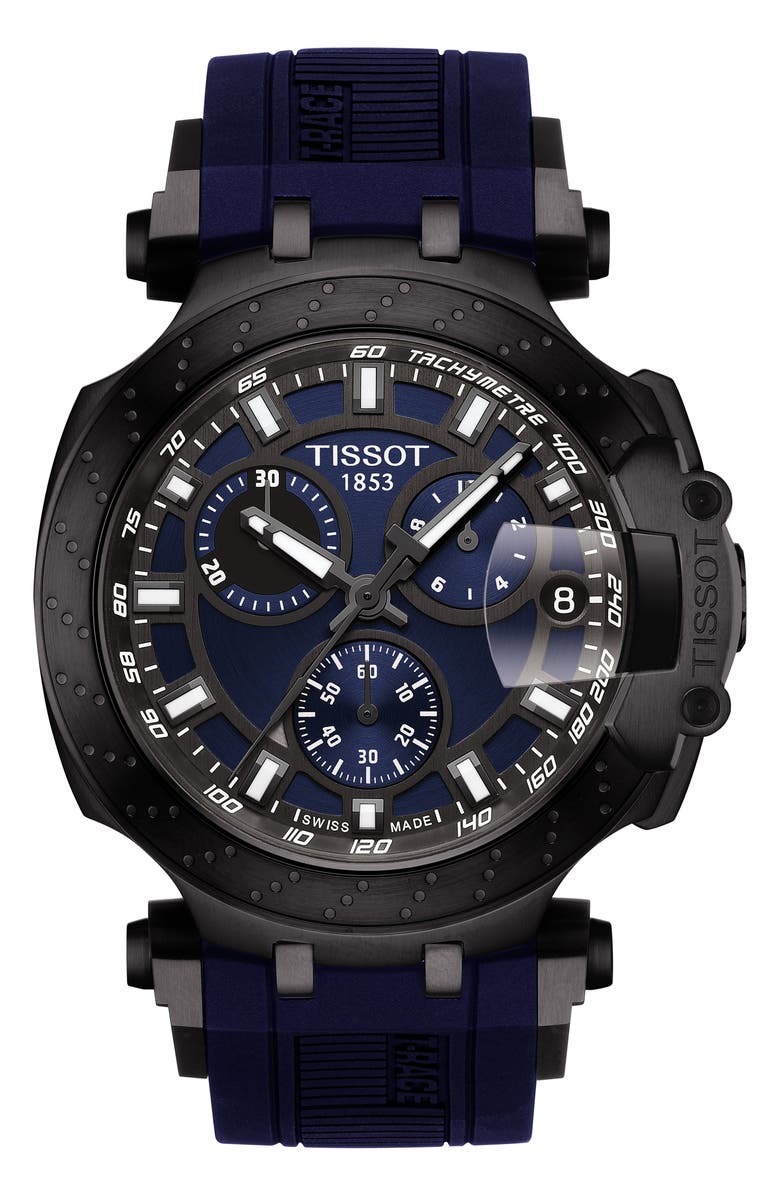 Tissot Watches T-Race Chronograph Silicone Strap Watch, 48mm