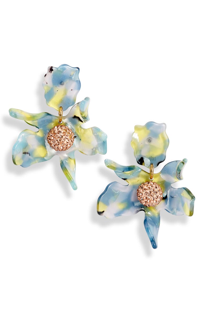 Lele Sadoughi Accessories SMALL CRYSTAL LILY EARRINGS