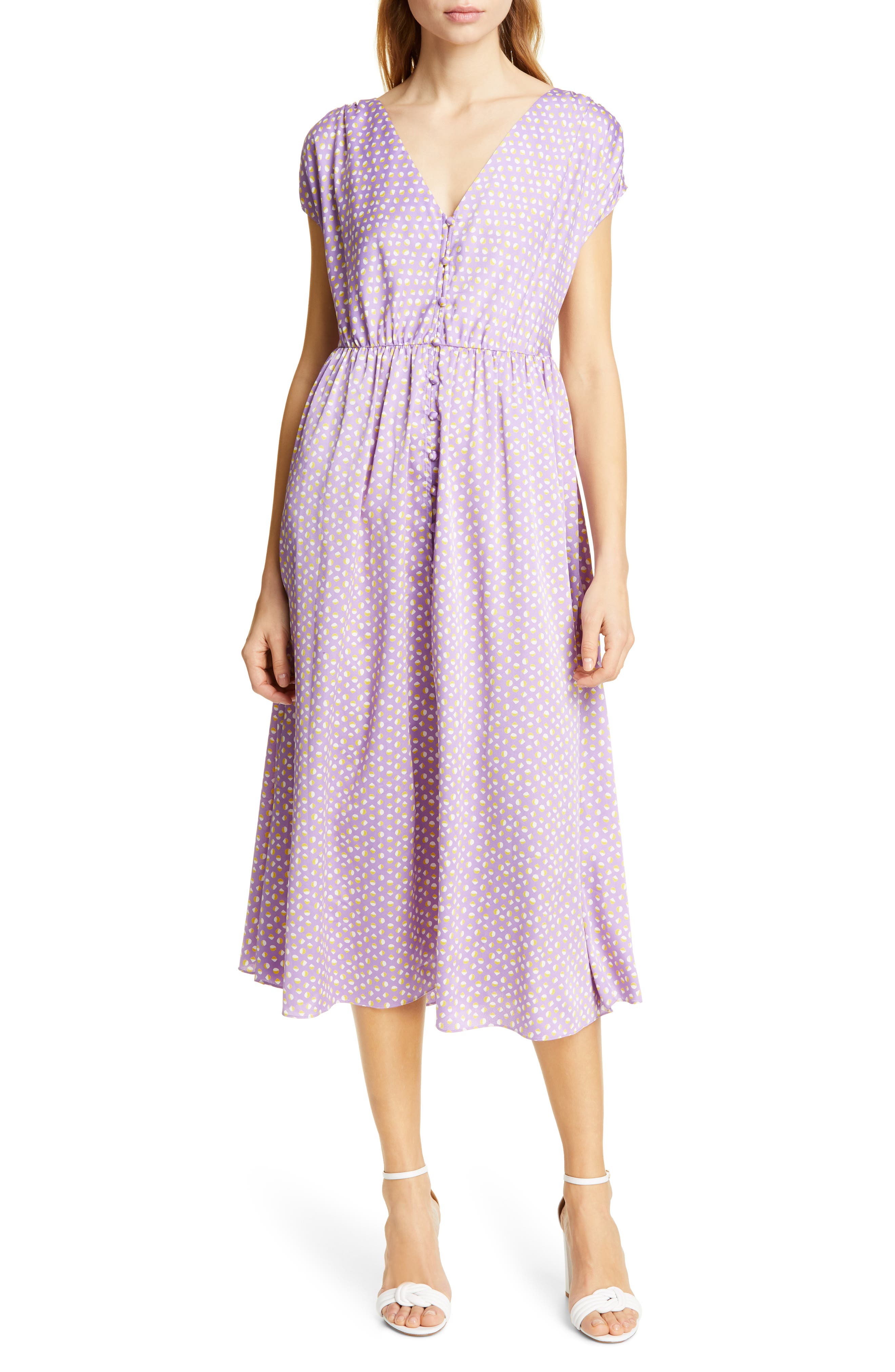 Kate Spade New York Geo Dot Midi Dress, Purple