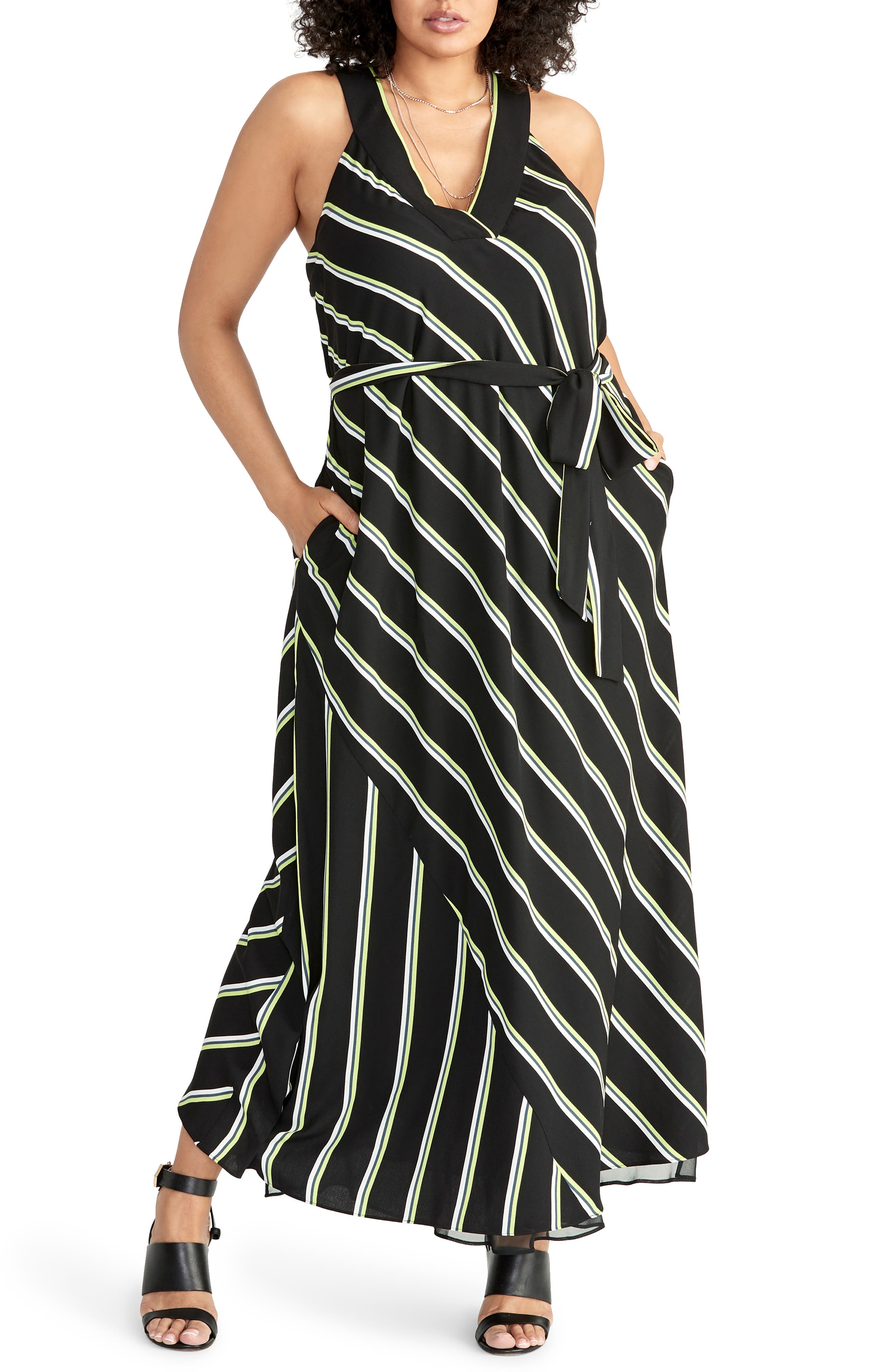 Plus Size Rachel Rachel Roy Jacey Racer Stripe Maxi Dress, Blue