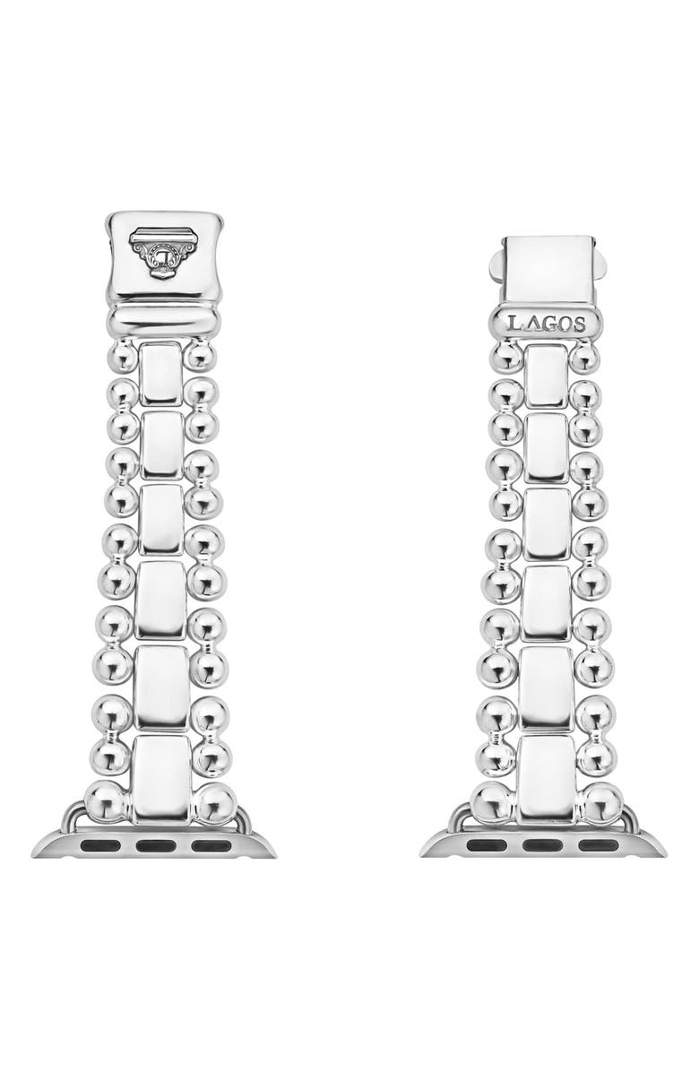 Lagos Watches SMART CAVIAR STERLING SILVER LINK BAND FOR APPLE WATCH