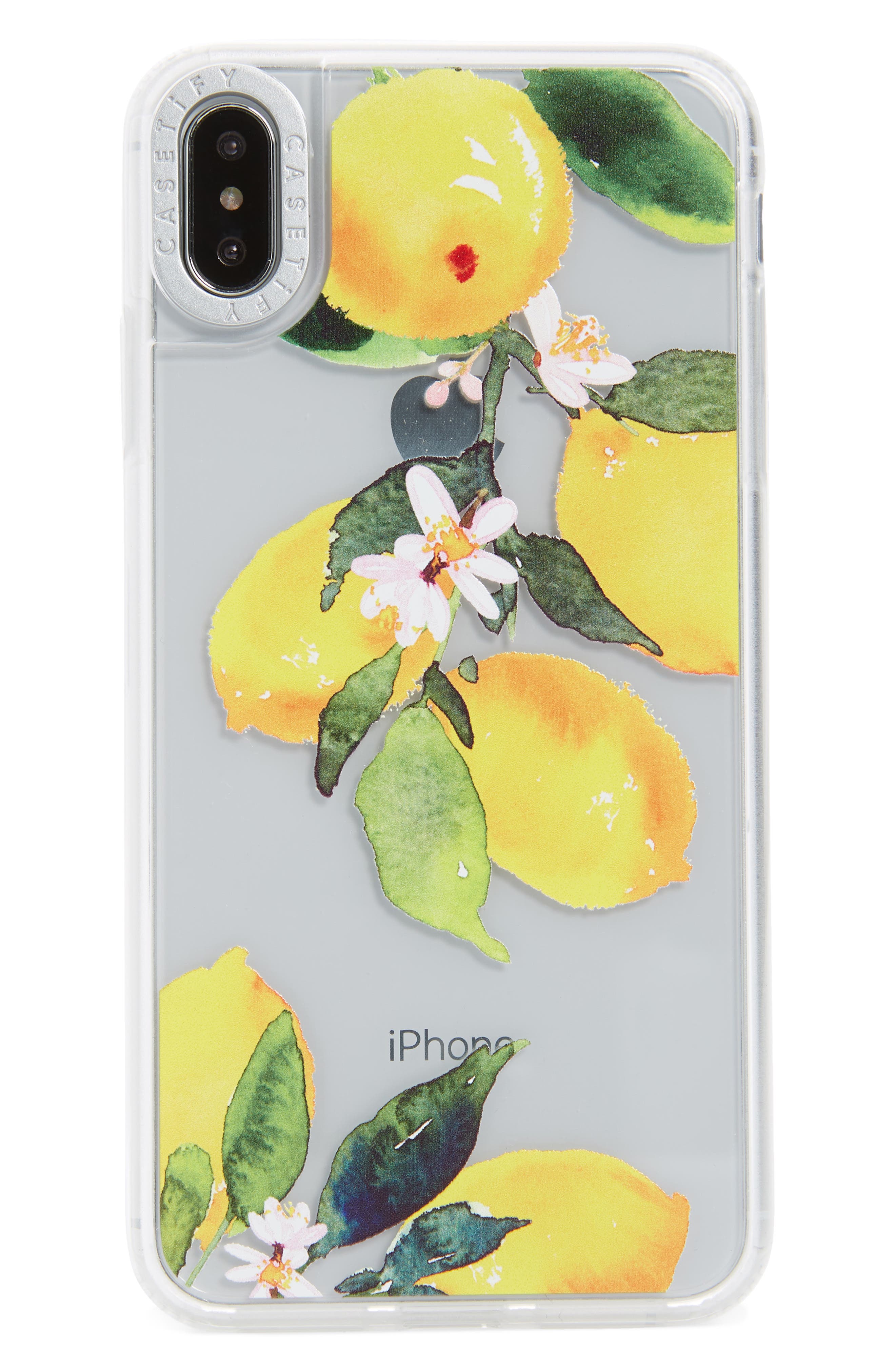 Casetify Watercolor Lemon Clear Grip iPhone X/Xs, XR & X Max Case Nordstrom