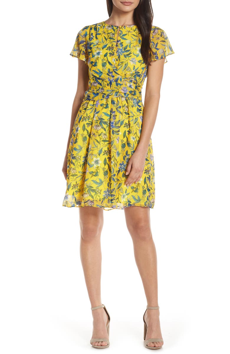 Sam Edelman Dresses FLORAL FIT & FLARE DRESS