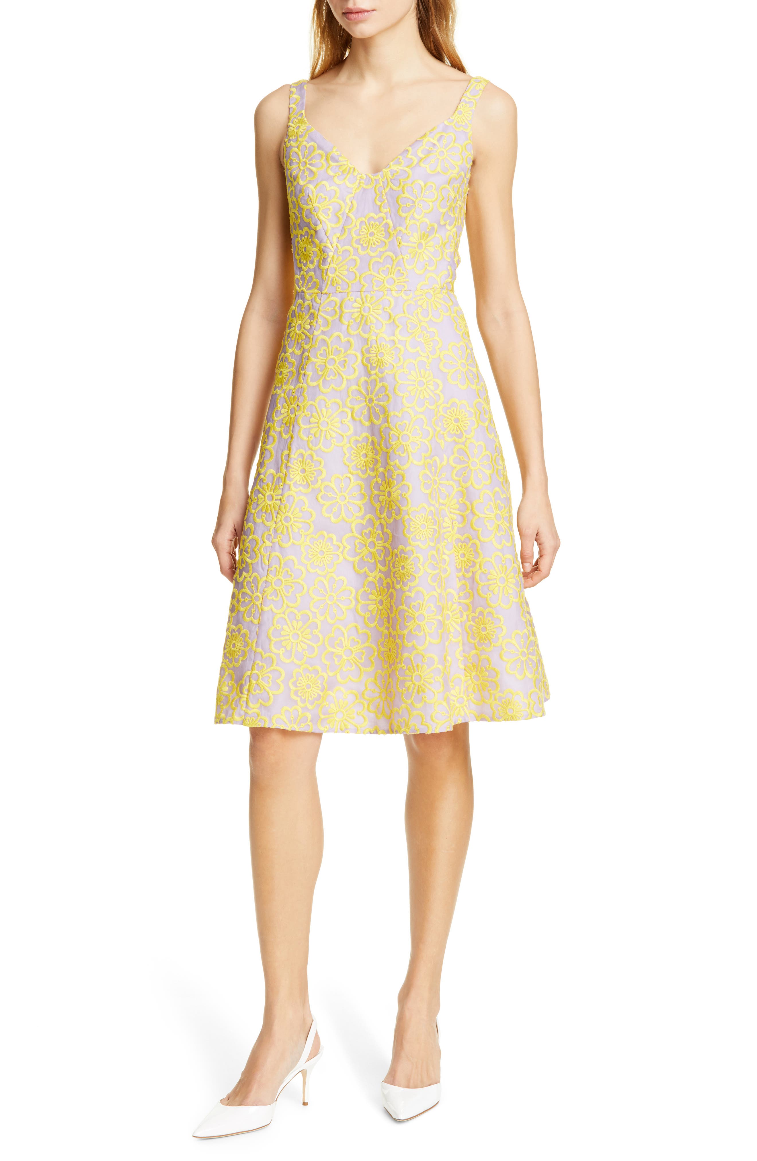 Kate Spade New York Floral Silk Sundress, Yellow