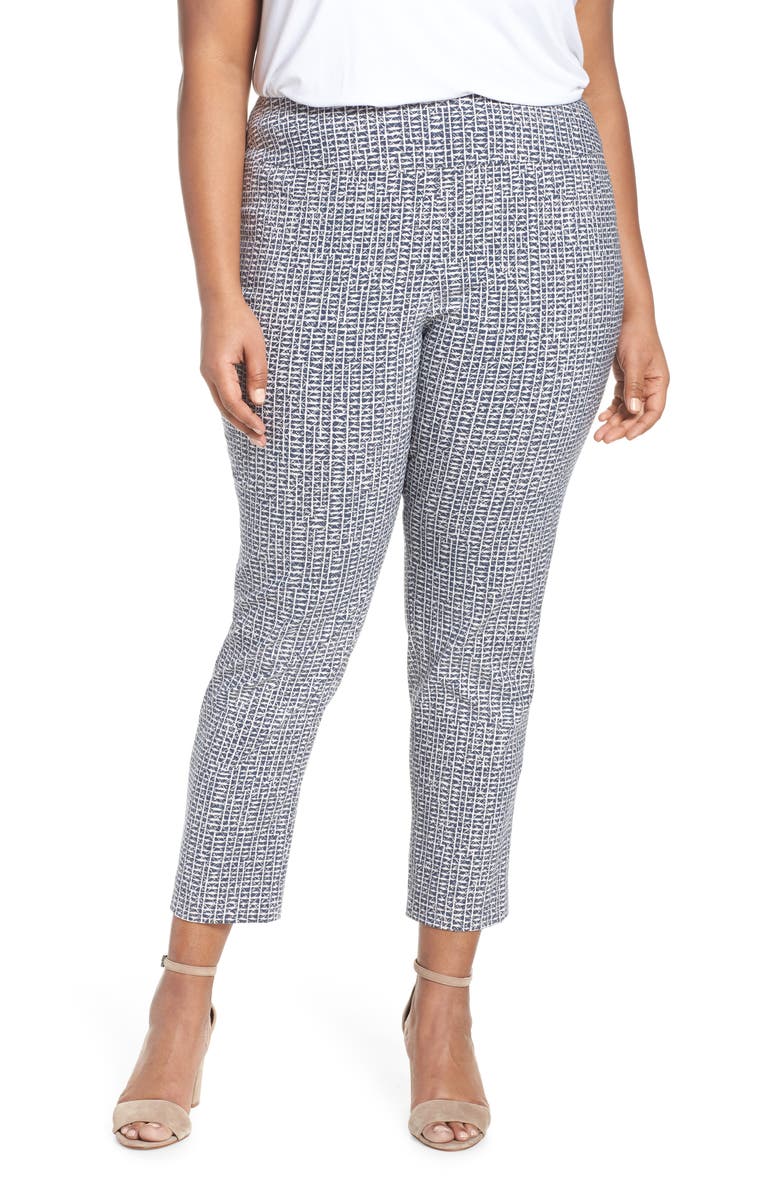 Nic+zoe Pants BLUE HATCHING ANKLE PANTS