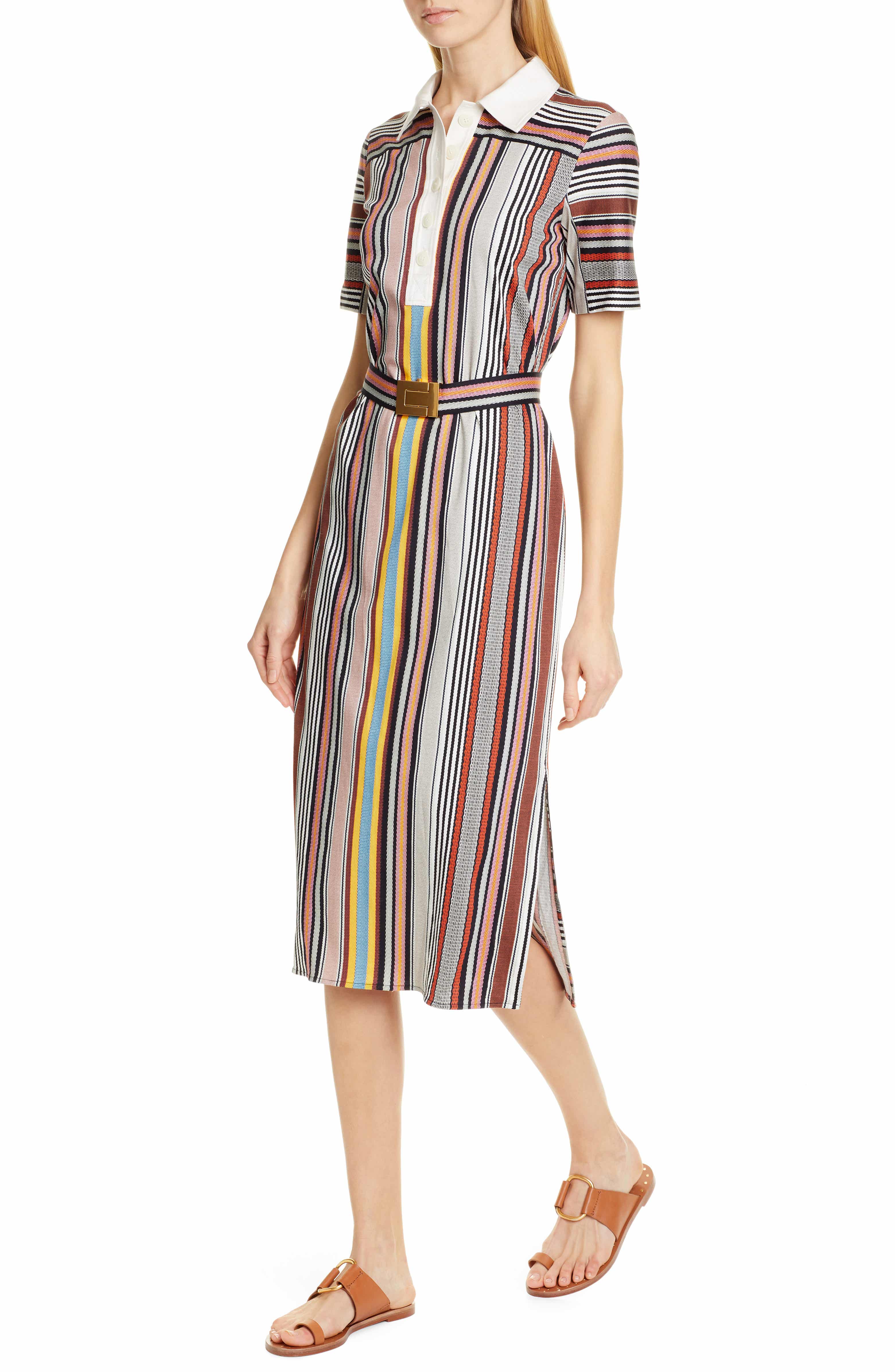 Striped polo dress women Clearance