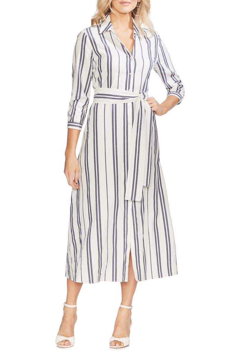 Vince Camuto Dresses VALIANT STRIPE MIDI SHIRTDRESS