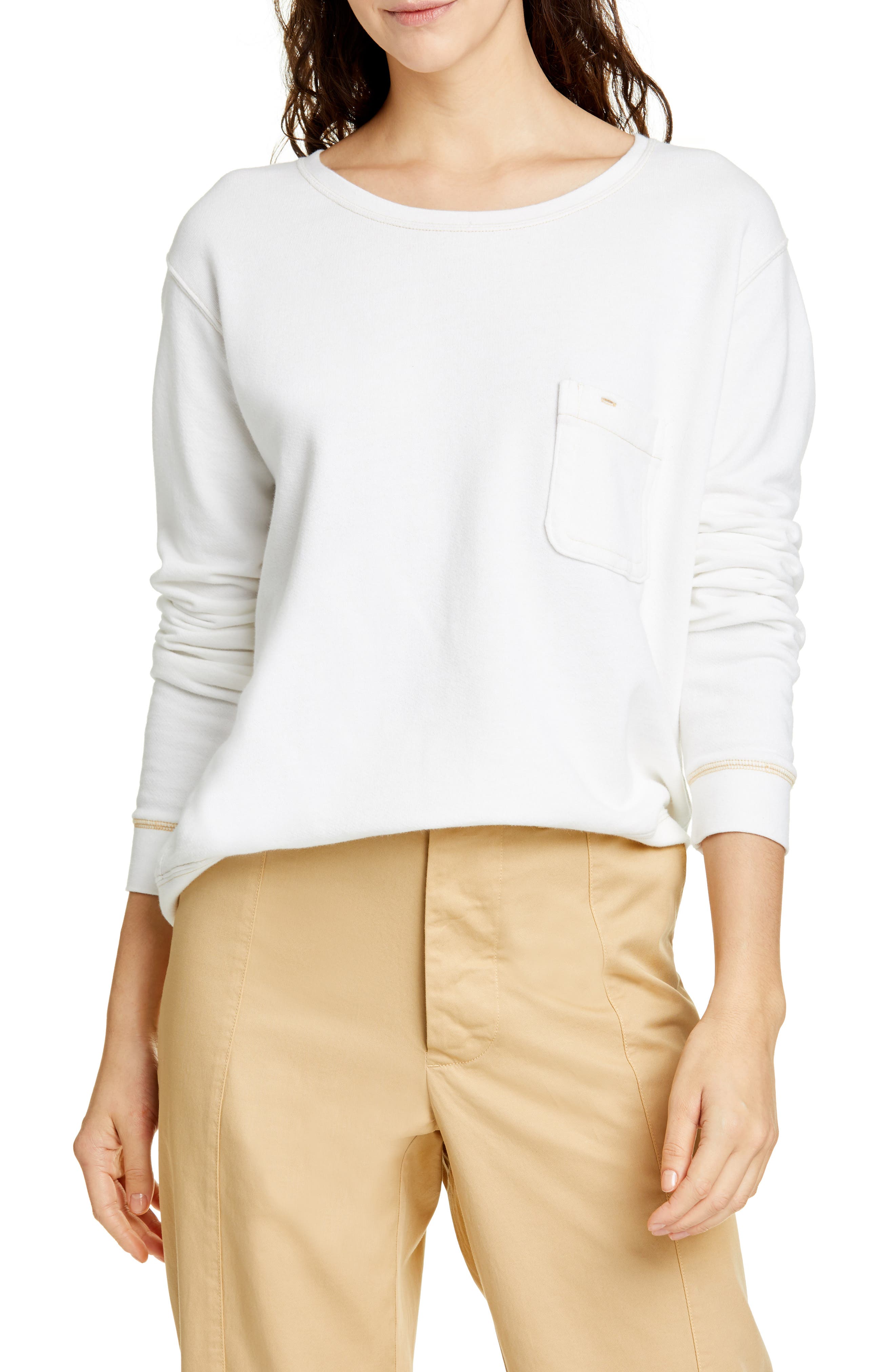 Alex Mill Fleece Pocket Sweatshirt, White