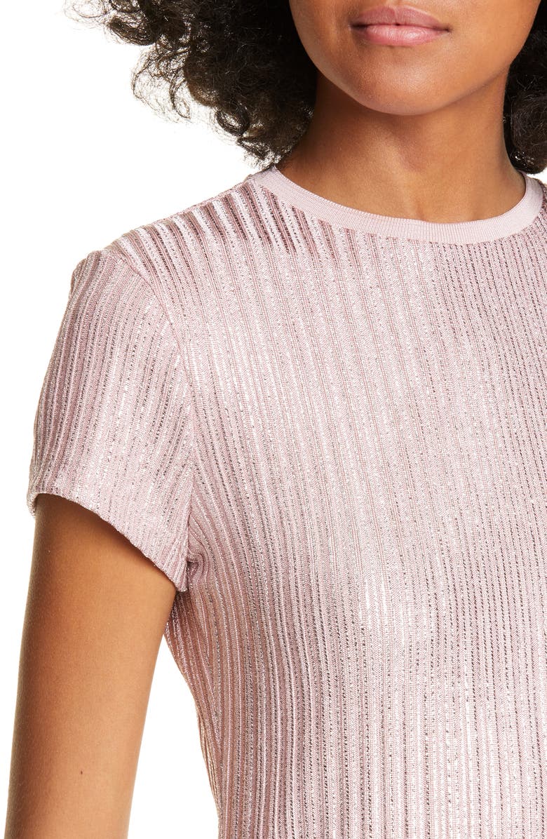 TED BAKER Catrino Fitted Metallic Tee,WMB-CATRINO-WH9W