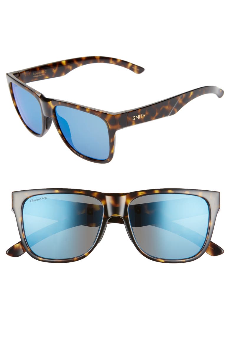 SMITH LOWDOWN 2 55MM CHROMAPOP(TM) SQUARE SUNGLASSES,LD2CMBRMFT