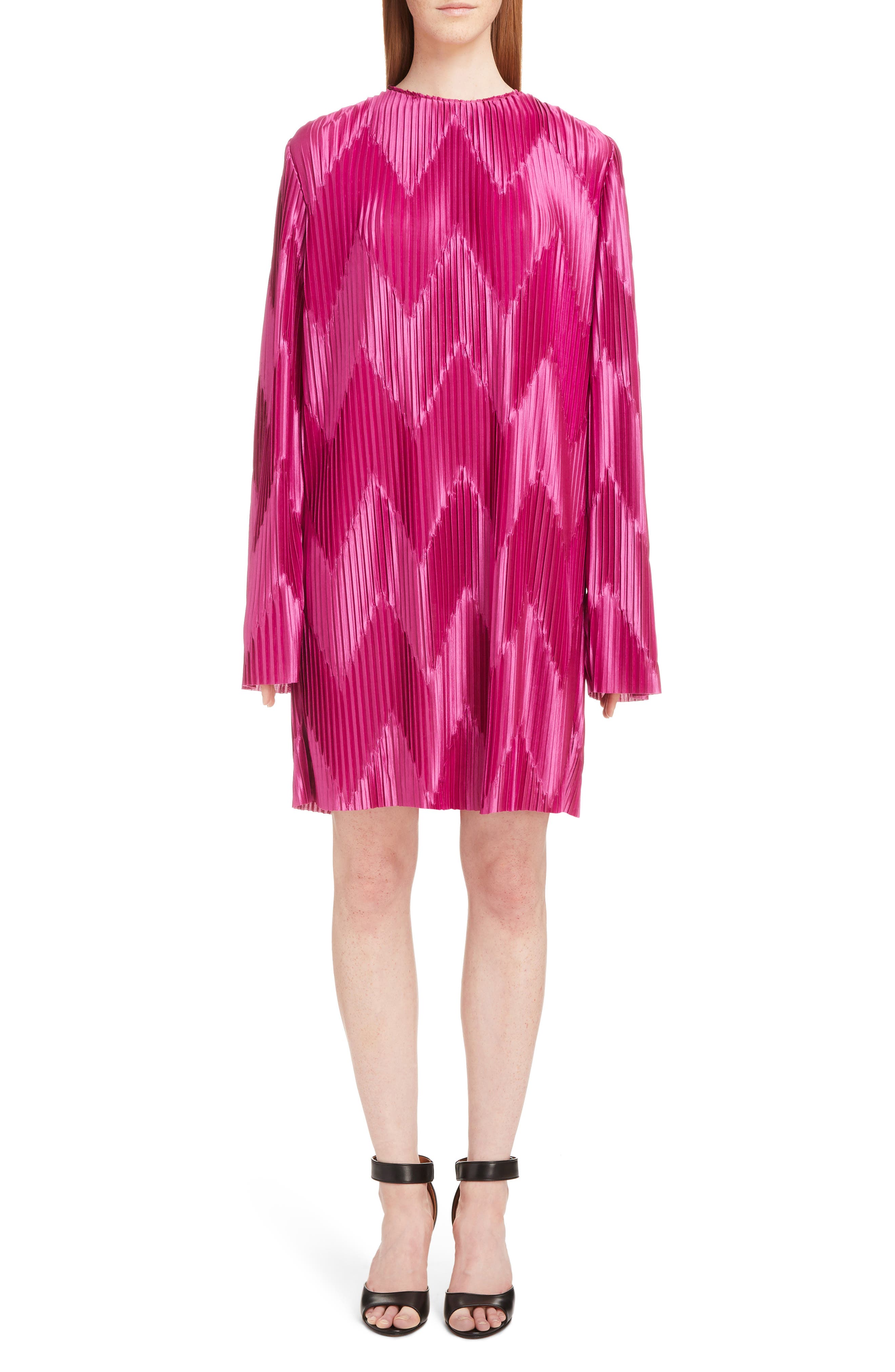 Givenchy Zigzag Pleated Jersey Dress, 6 FR - Pink