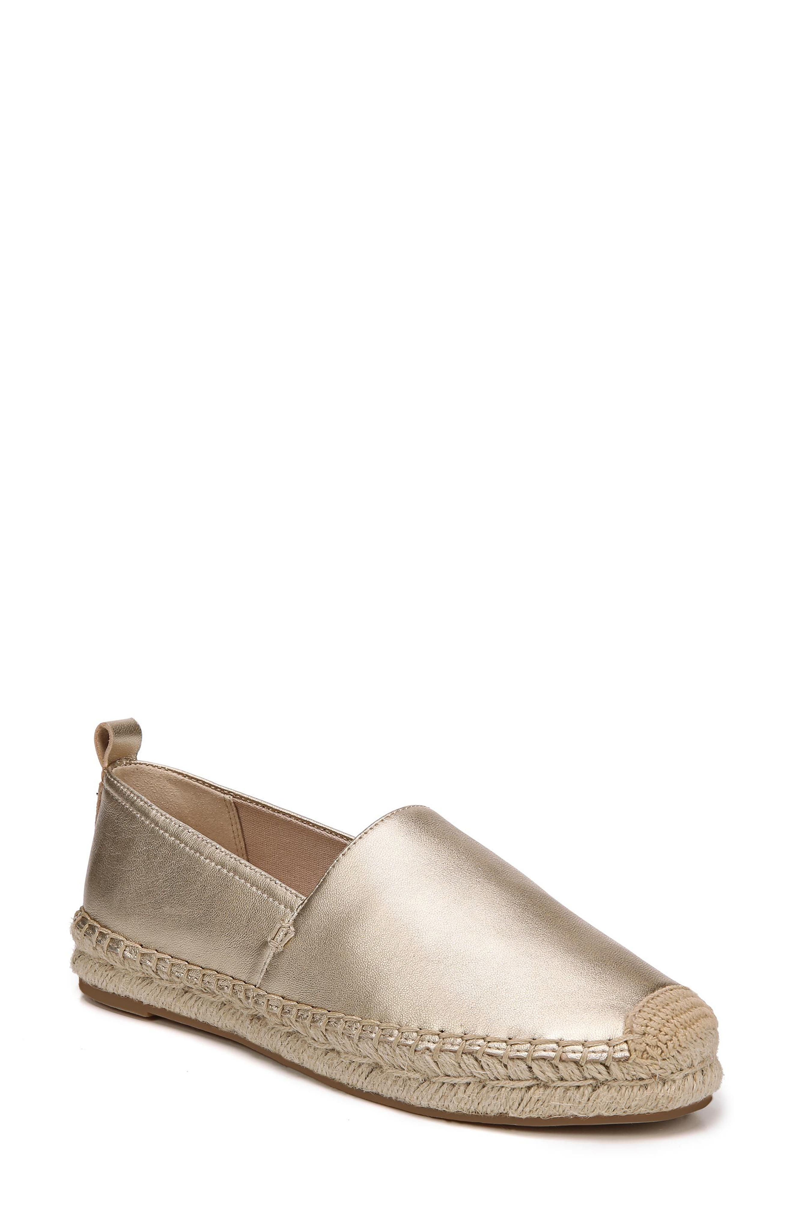 SAM EDELMAN Khloe Espadrille Flat, Main, color, MOLTEN GOLD LEATHER