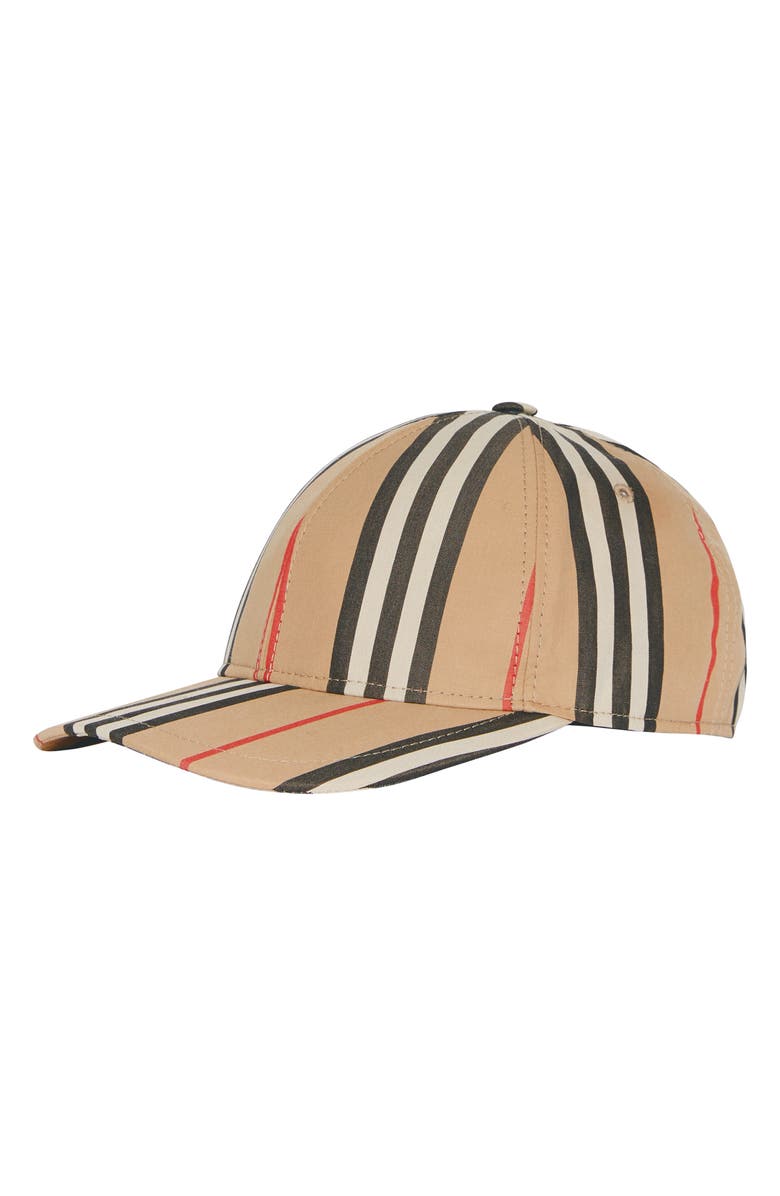 BURBERRY LOGO ICON STRIPE BASEBALL CAP,8011952
