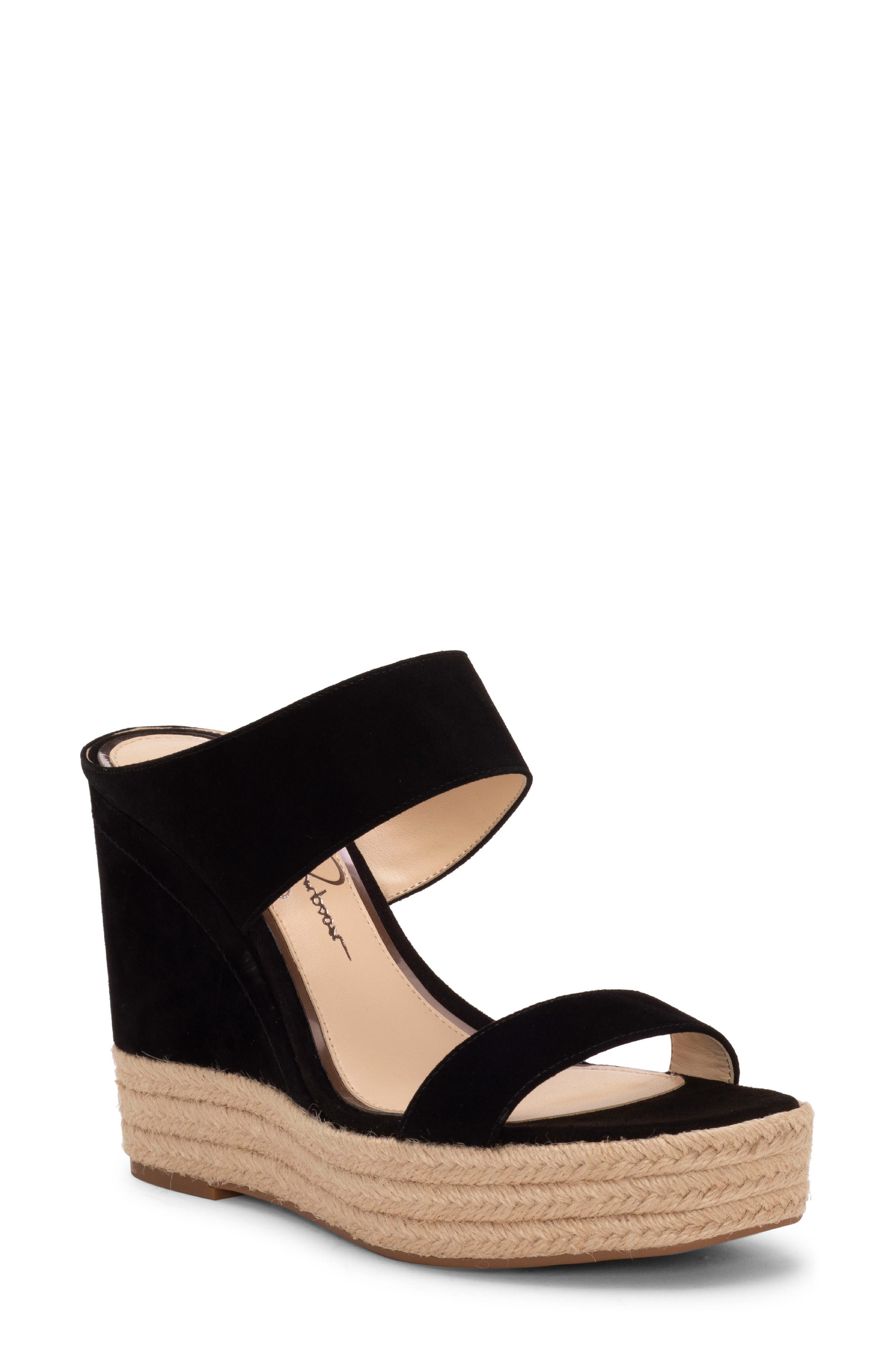 Jessica Simpson Siera Espadrille Wedge Slide Sandal, Black