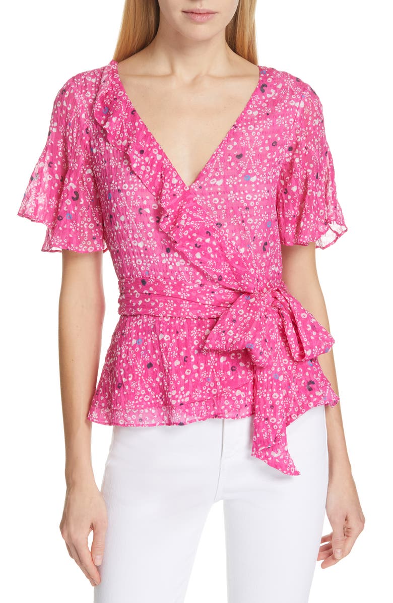 Tanya Taylor Tops BIANKA SILK BLEND BELTED TOP