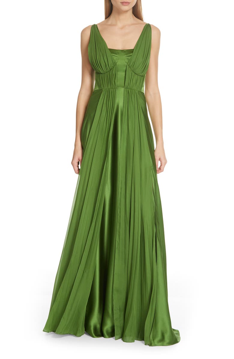 AMUR Adele Pleated Silk Dress | Nordstrom