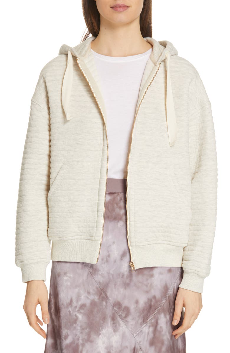 Atm Anthony Thomas Melillo Tops QUILTED ZIP HOODIE