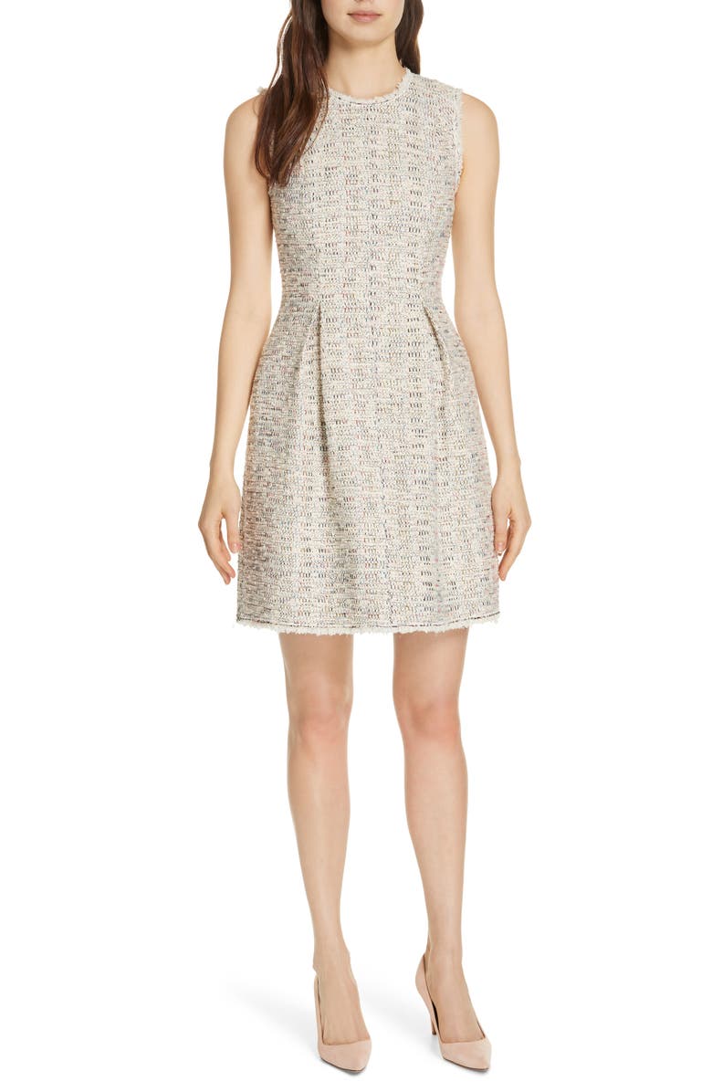 Rebecca Taylor Dresses RAINBOW TWEED FIT & FLARE DRESS