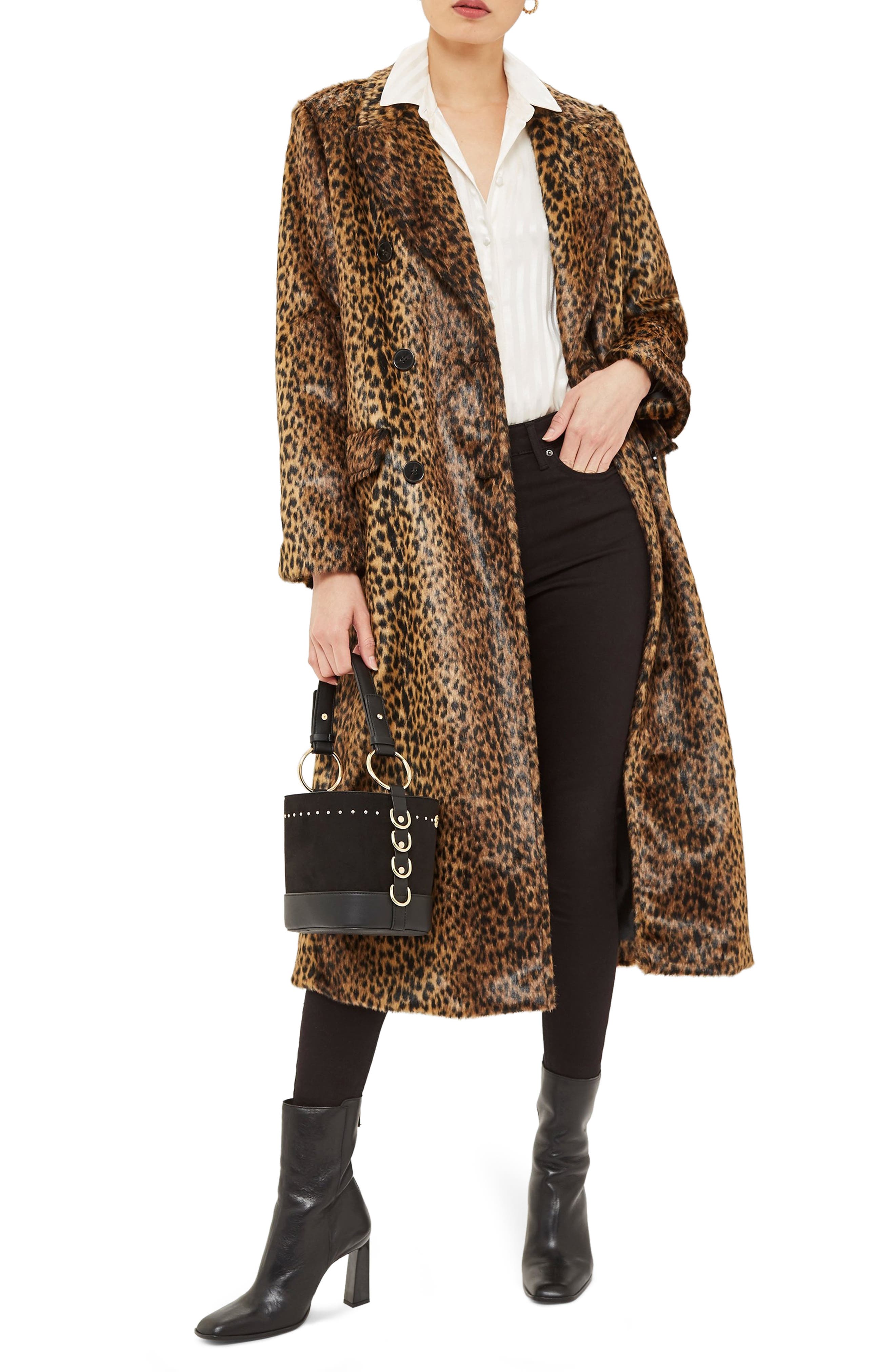 Toni Faux Fur Leopard Long Coat Nordstrom