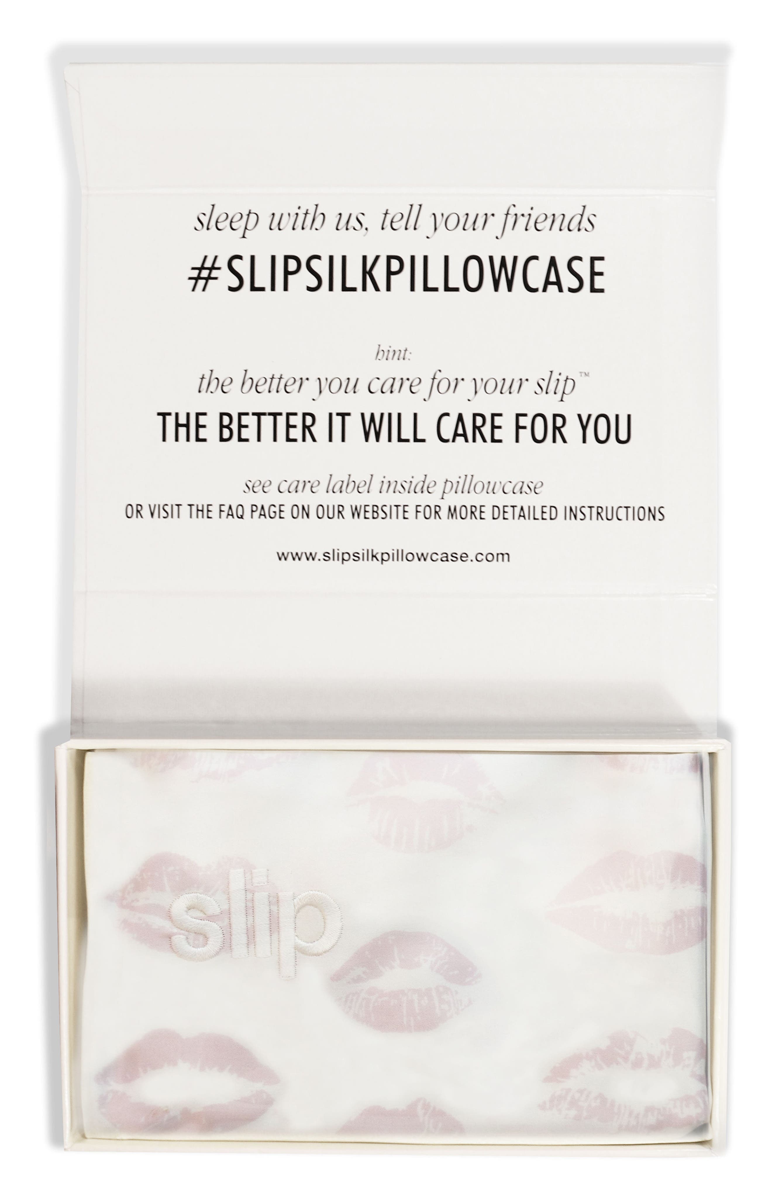 slip™ for beauty sleep Slipsilk™ Pink Kisses Pure Silk Pillowcase