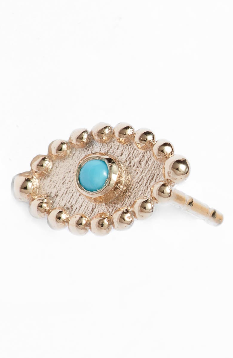 ANZIE DEW DROP TURQUOISE EVIL EYE STUD EARRINGS,4043EVT