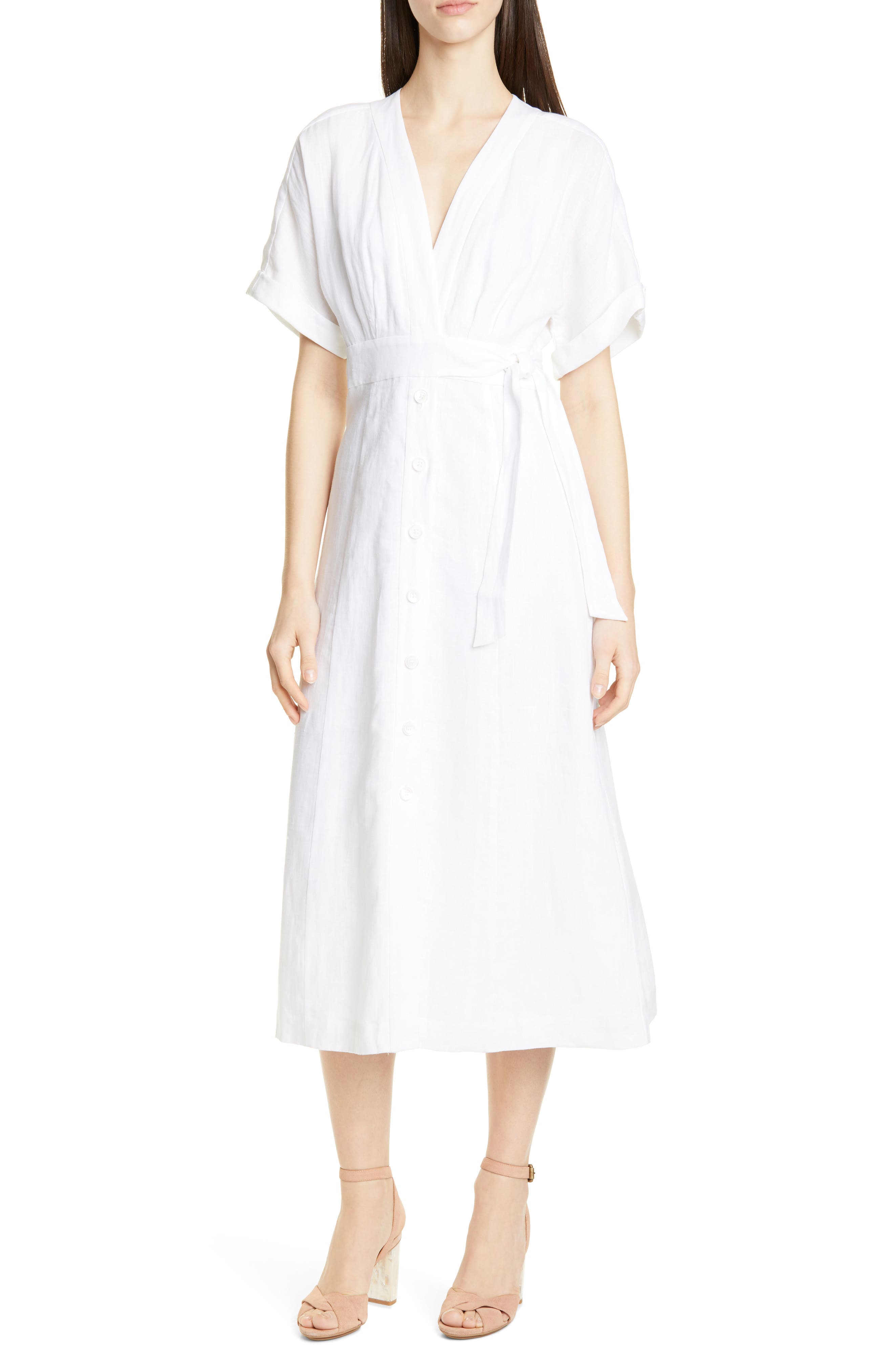 Equipment Nauman Linen Dress, White