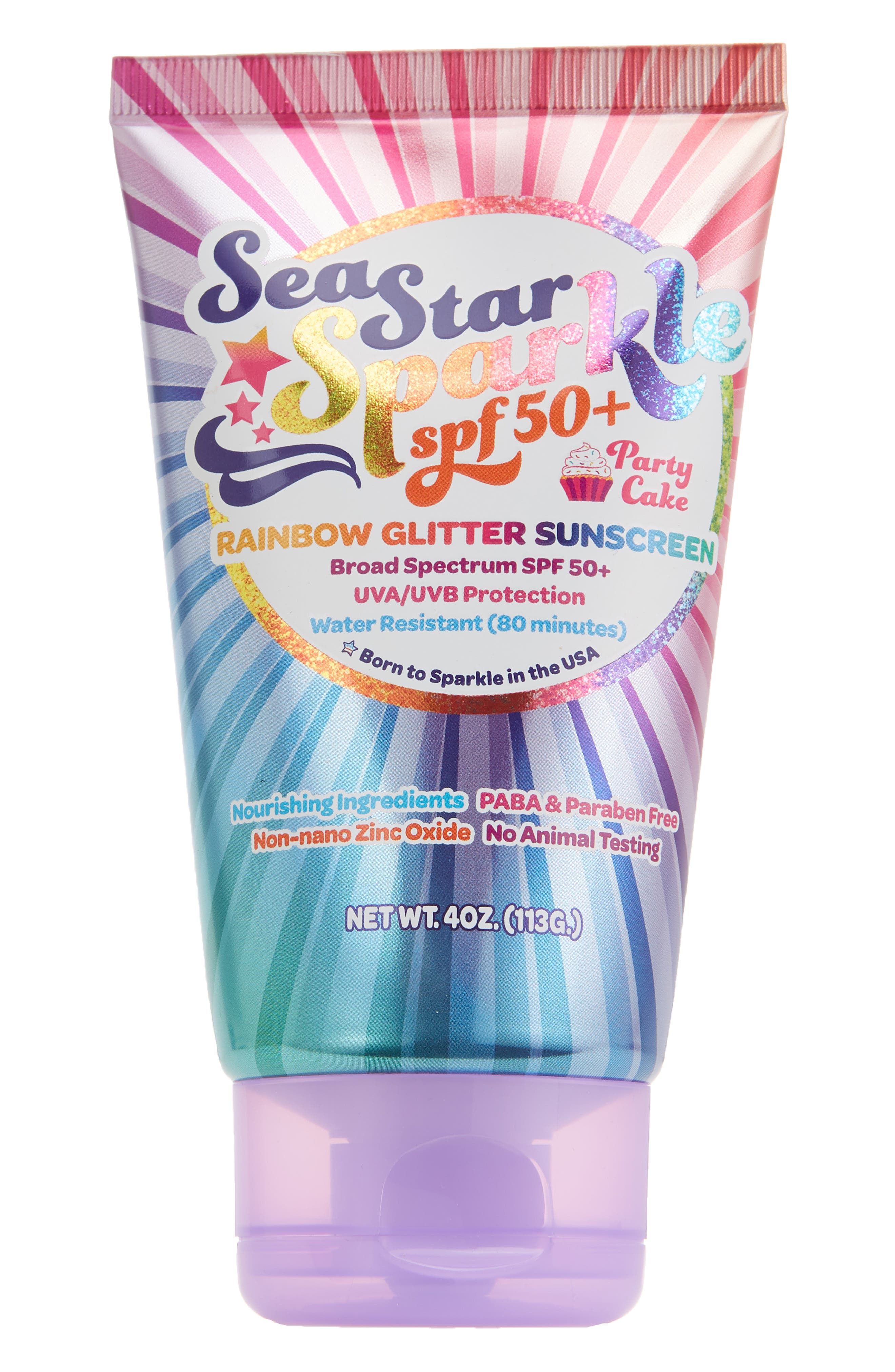 Sunshine & Glitter Sea Star Sparkle SPF 50+ Rainbow Glitter Sunscreen