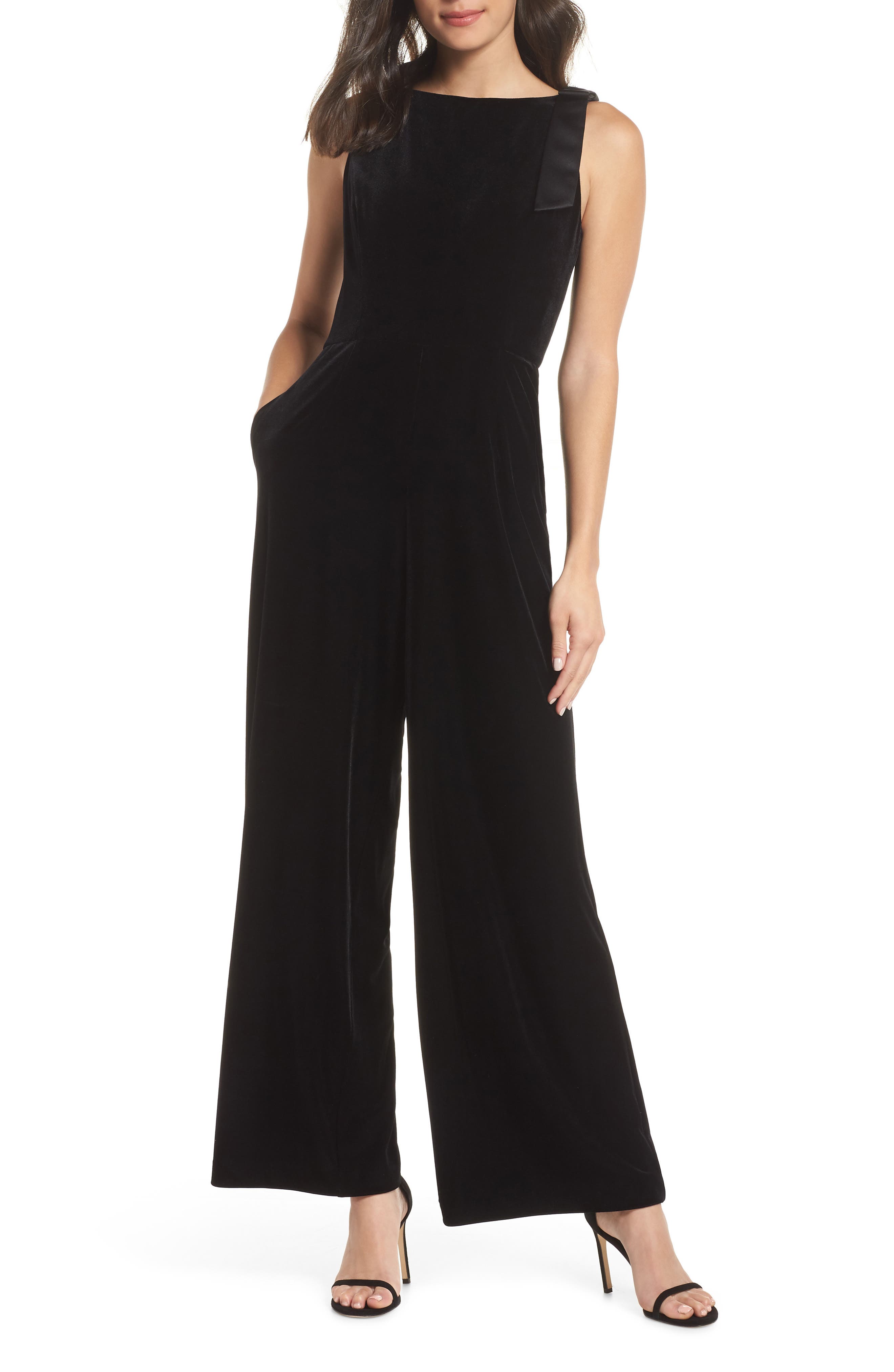 Julia Jordan Sleeveless Velvet Jumpsuit Nordstrom