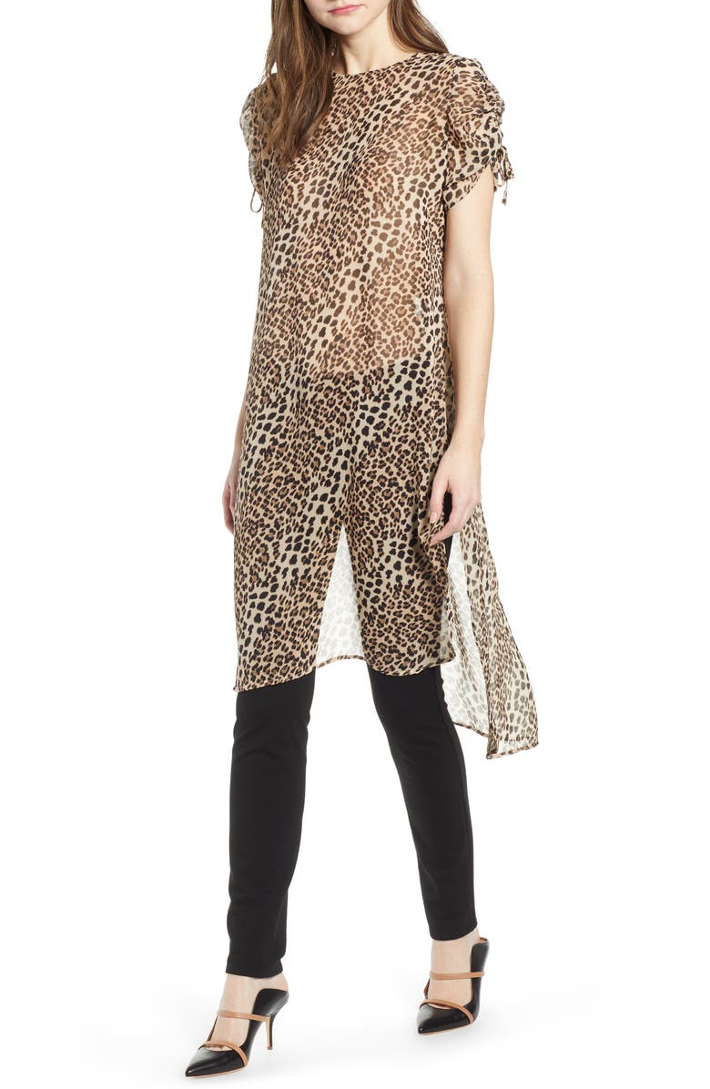 Vince Camuto T-shirts ANIMAL PRINT SHIRTTAIL TUNIC