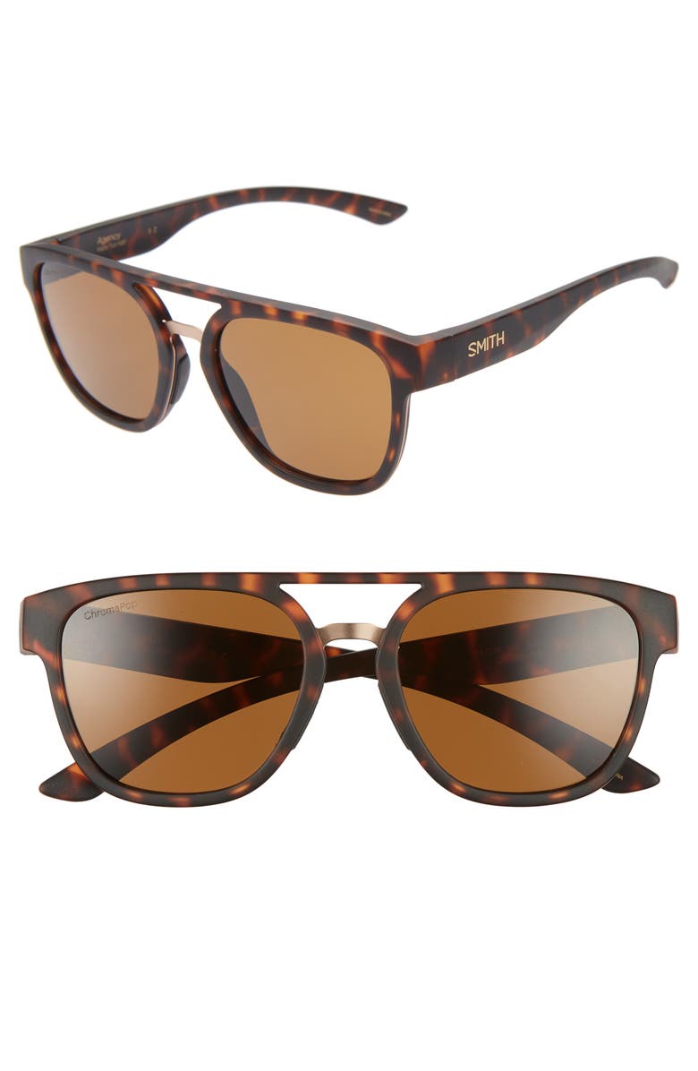 SMITH AGENCY 54MM CHROMAPOP(TM) POLARIZED FLAT TOP SUNGLASSES,201910003536N