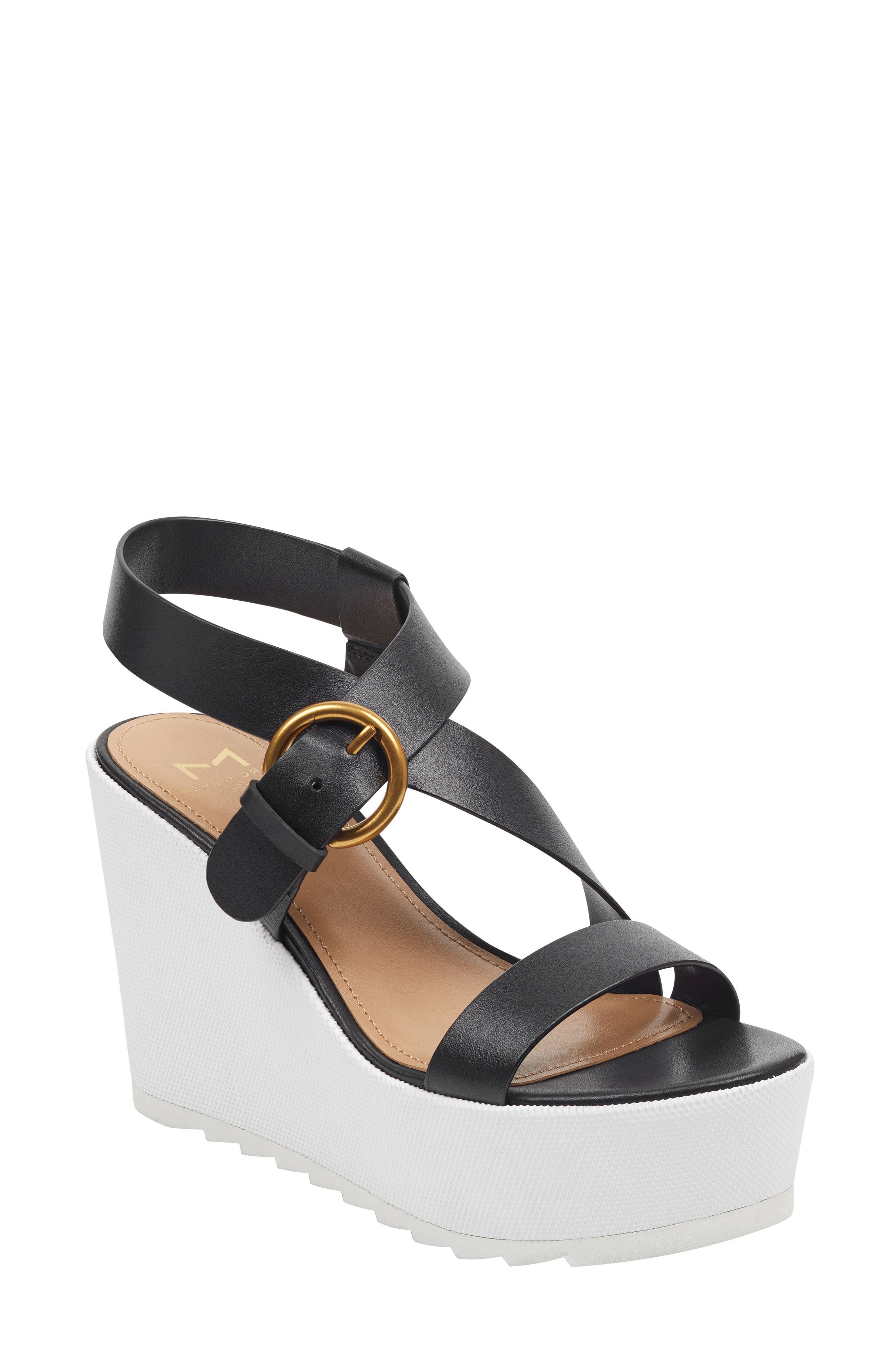 Marc Fisher Ltd Mahina Platform Wedge Sandal, Black