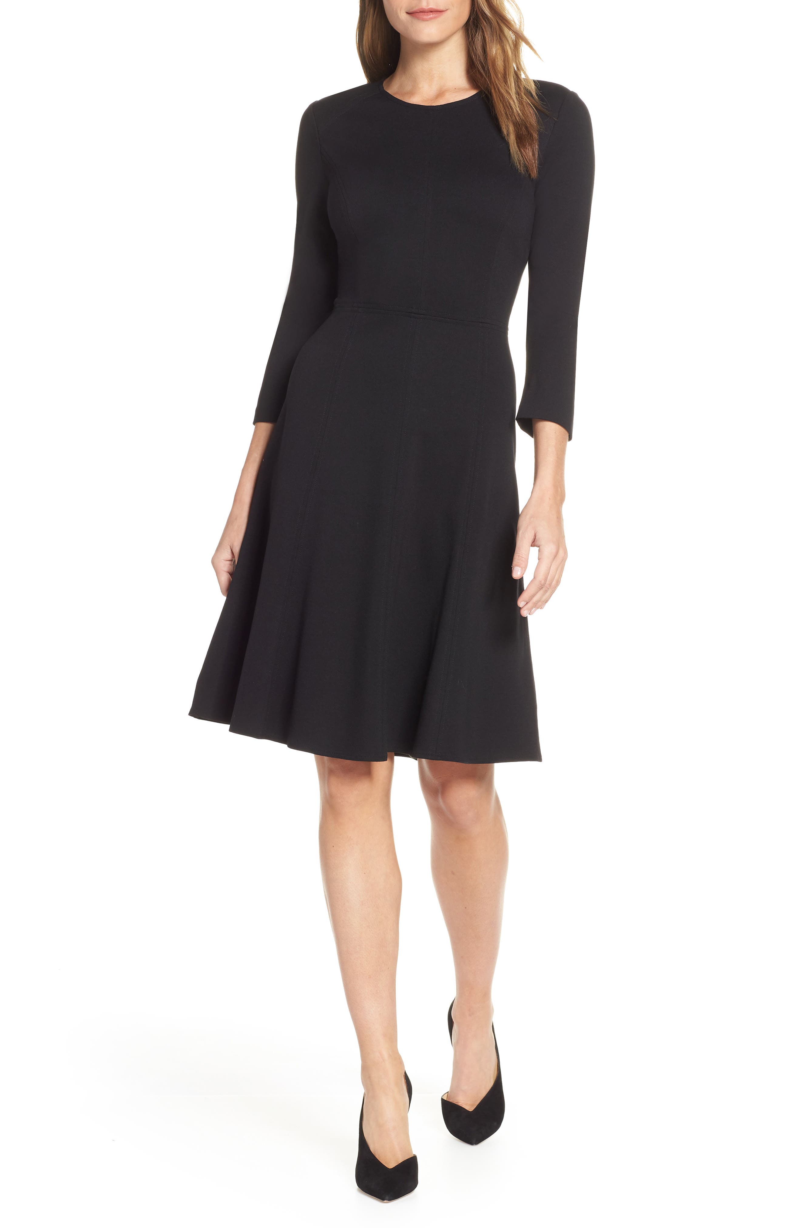 Eliza J Seamed Fit & Flare Dress