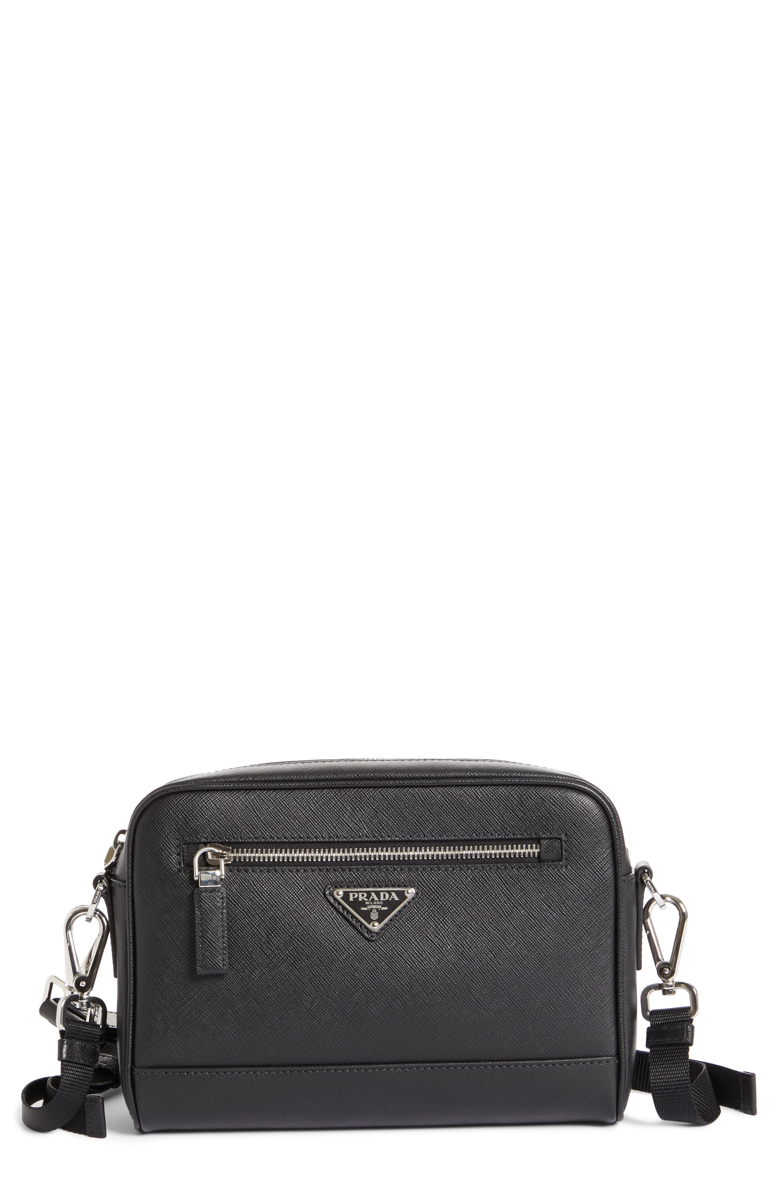 prada saffiano travel nero