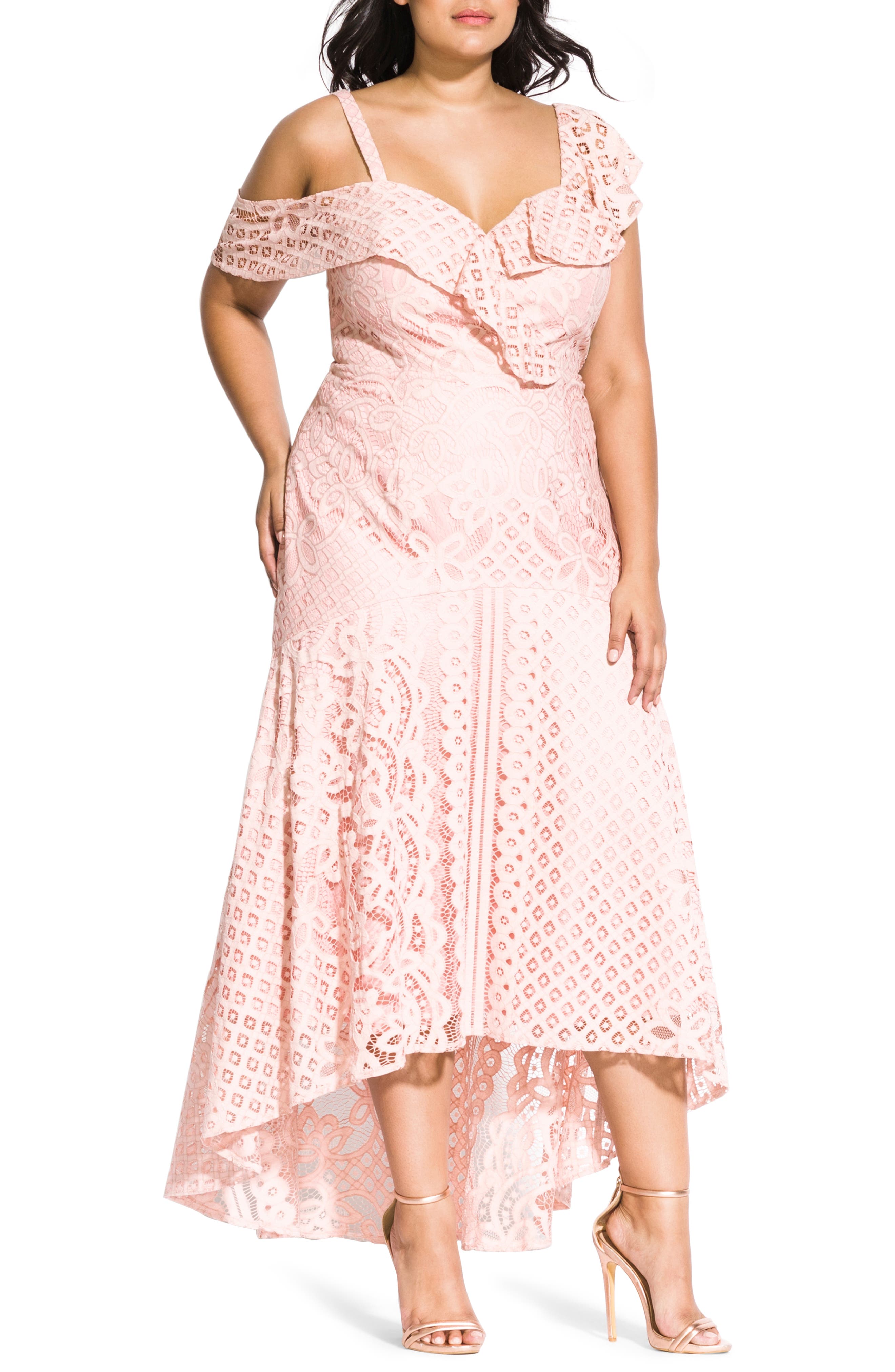strapless lace dress