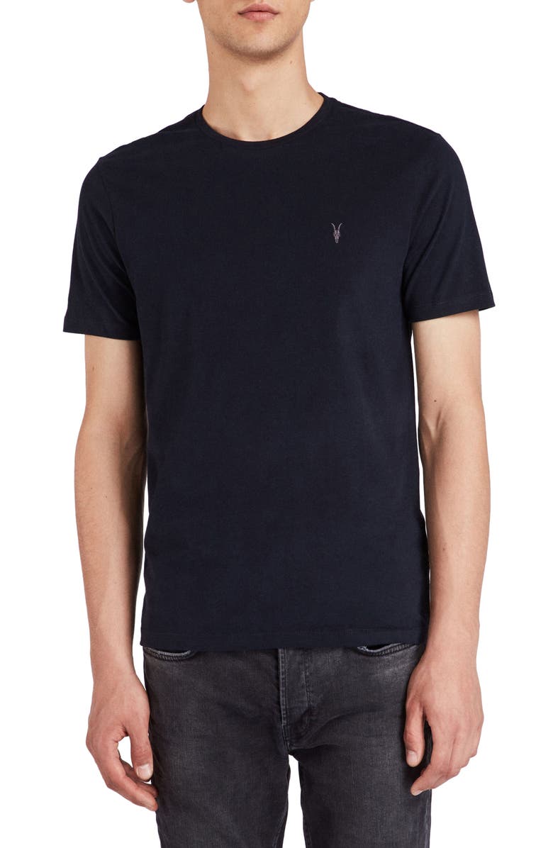 Click to view more detailed imagery on our partner's website Allsaints Brace Tonic Slim Fit Crewneck T-shirt In Ink Navy