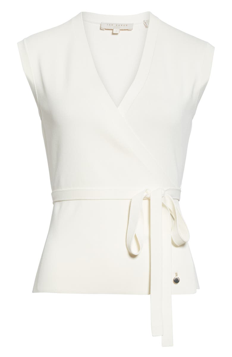 Ted Baker Linor Faux Wrap Sweater In Ivory