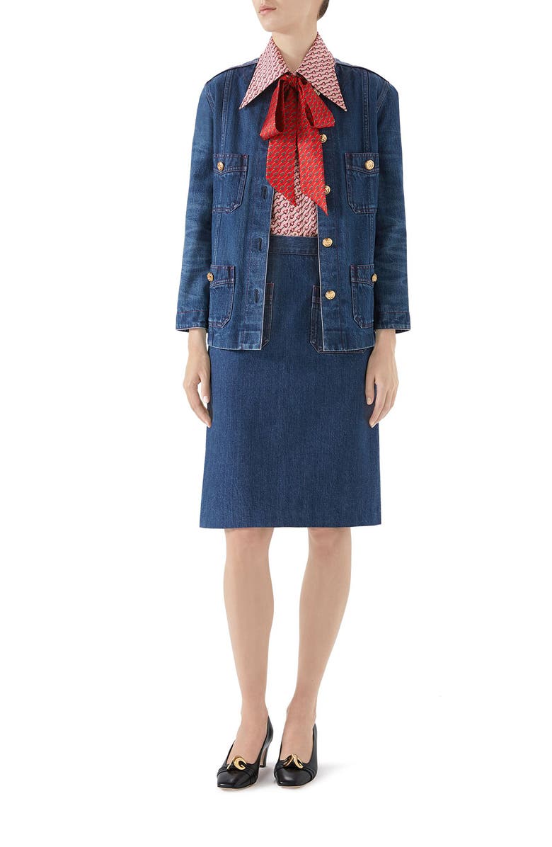 GUCCI WASHED DENIM JACKET,561892XDAJV