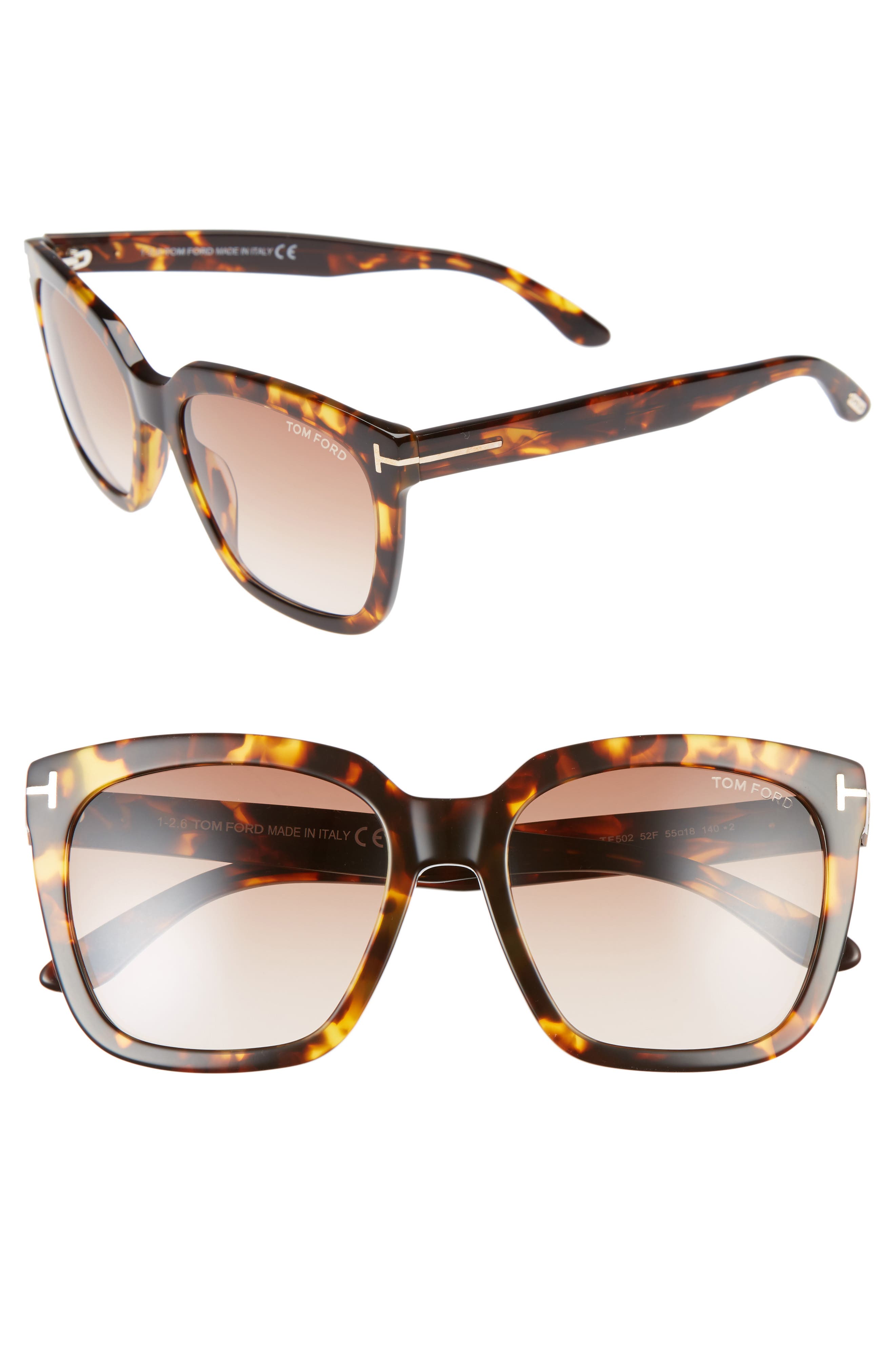 tom ford amarra 55mm square sunglasses