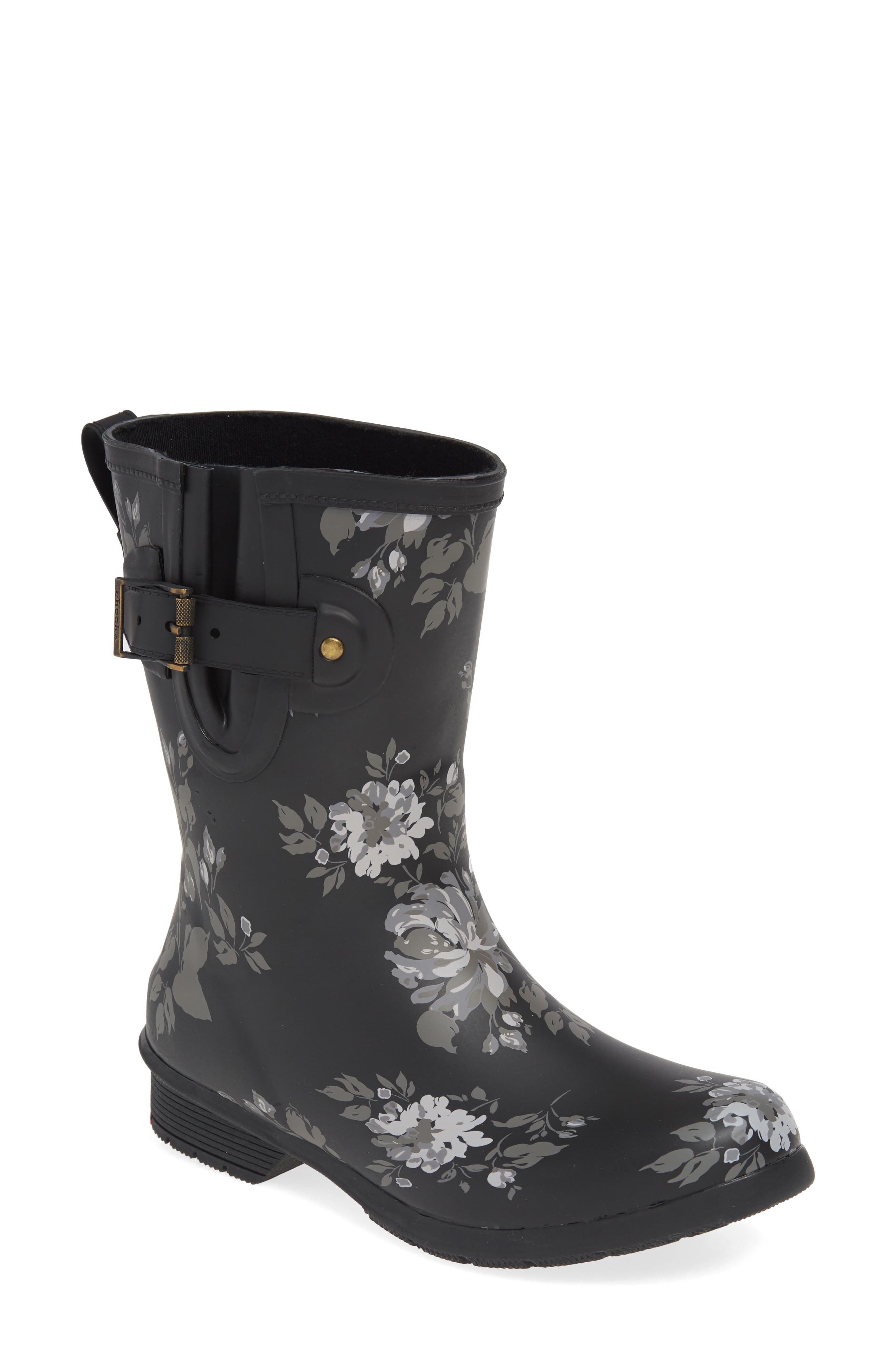 Chooka Abbie Waterproof Mid Rain Boot, Black